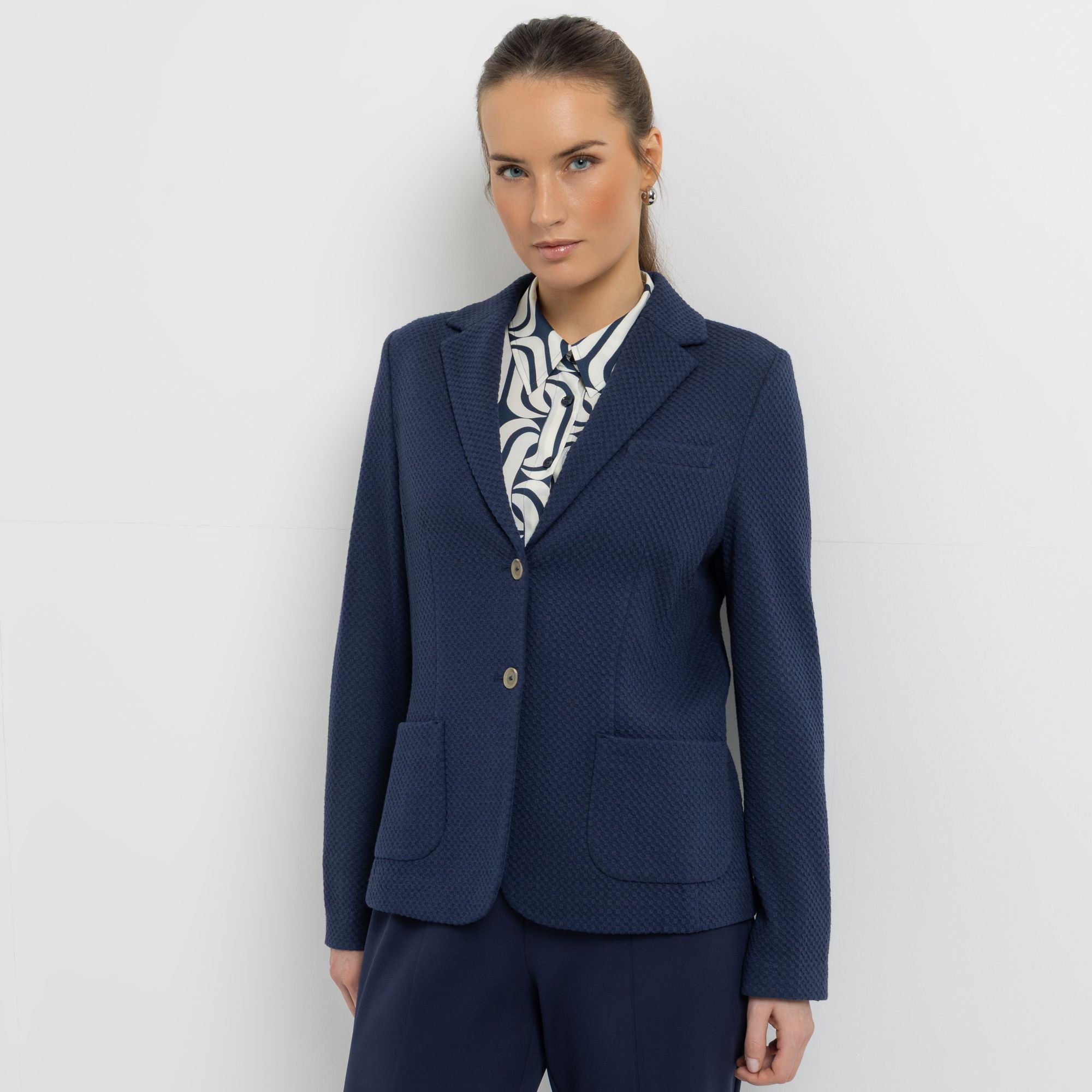 STEFFEN SCHRAUT Jerseyblazer Waffelpiqué Optik ungefüttert figurumspielend