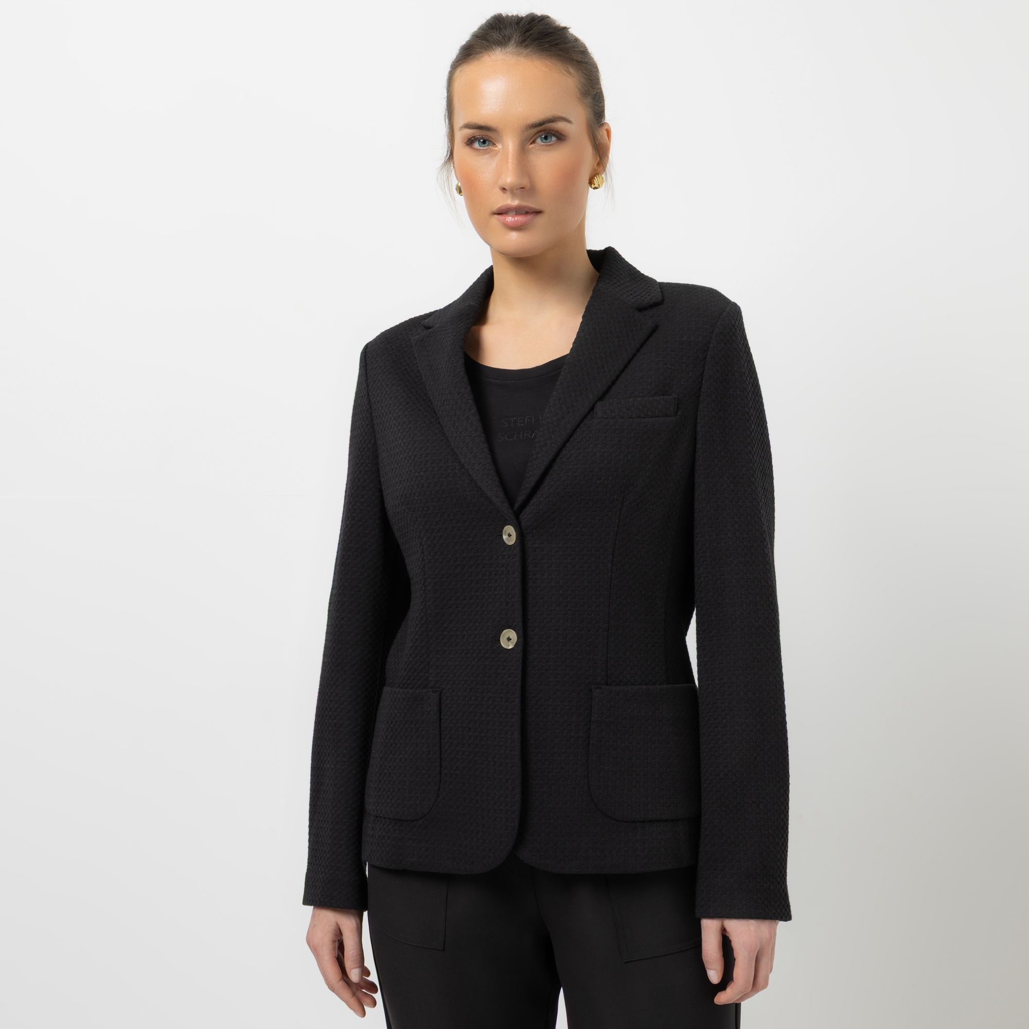 STEFFEN SCHRAUT Jerseyblazer Waffelpiqué Optik ungefüttert figurumspielend