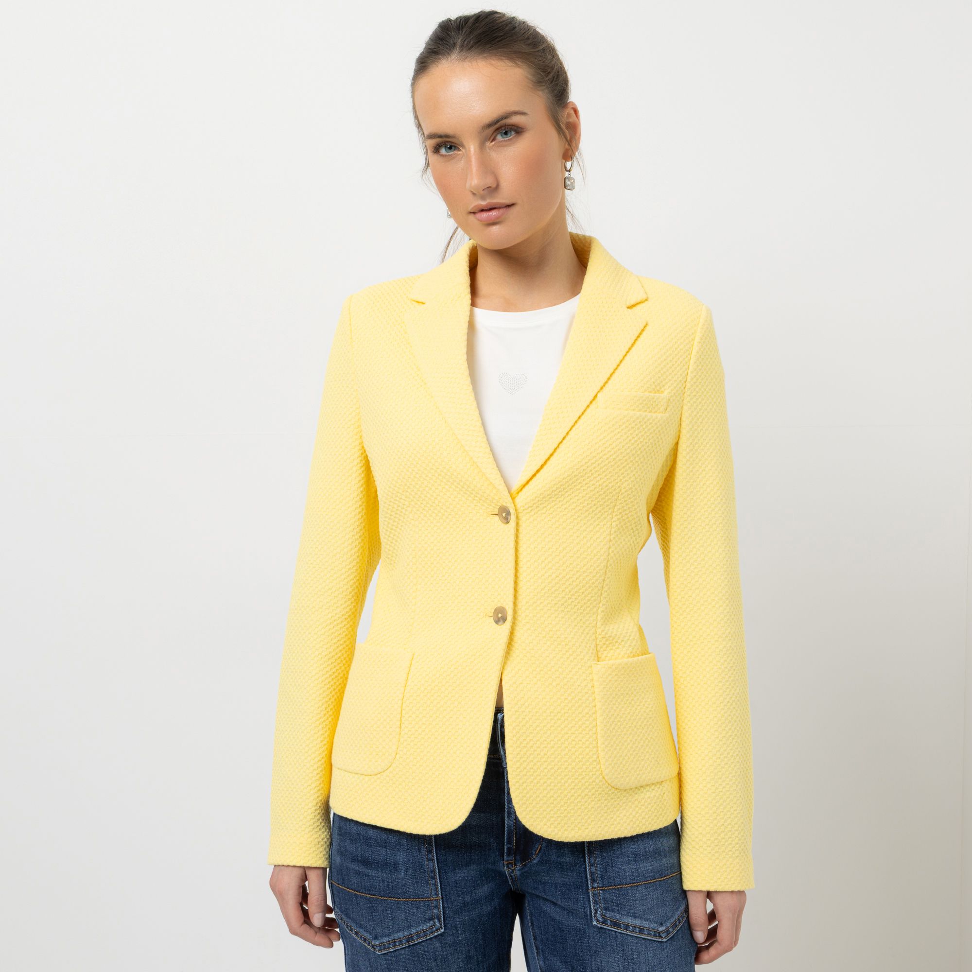 STEFFEN SCHRAUT Jerseyblazer Waffelpiqué Optik ungefüttert figurumspielend