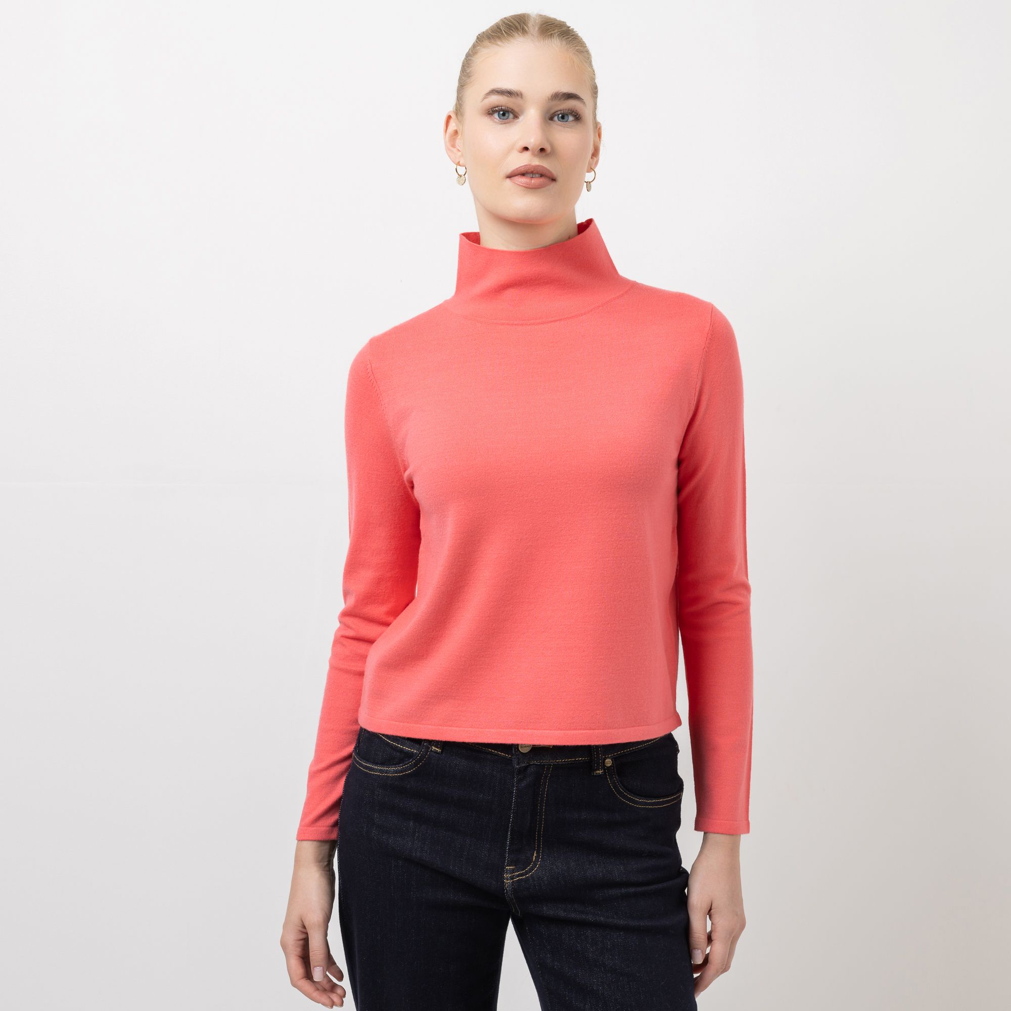STEFFEN SCHRAUT Pullover Feinstrick Stehkragen kurze weite Form