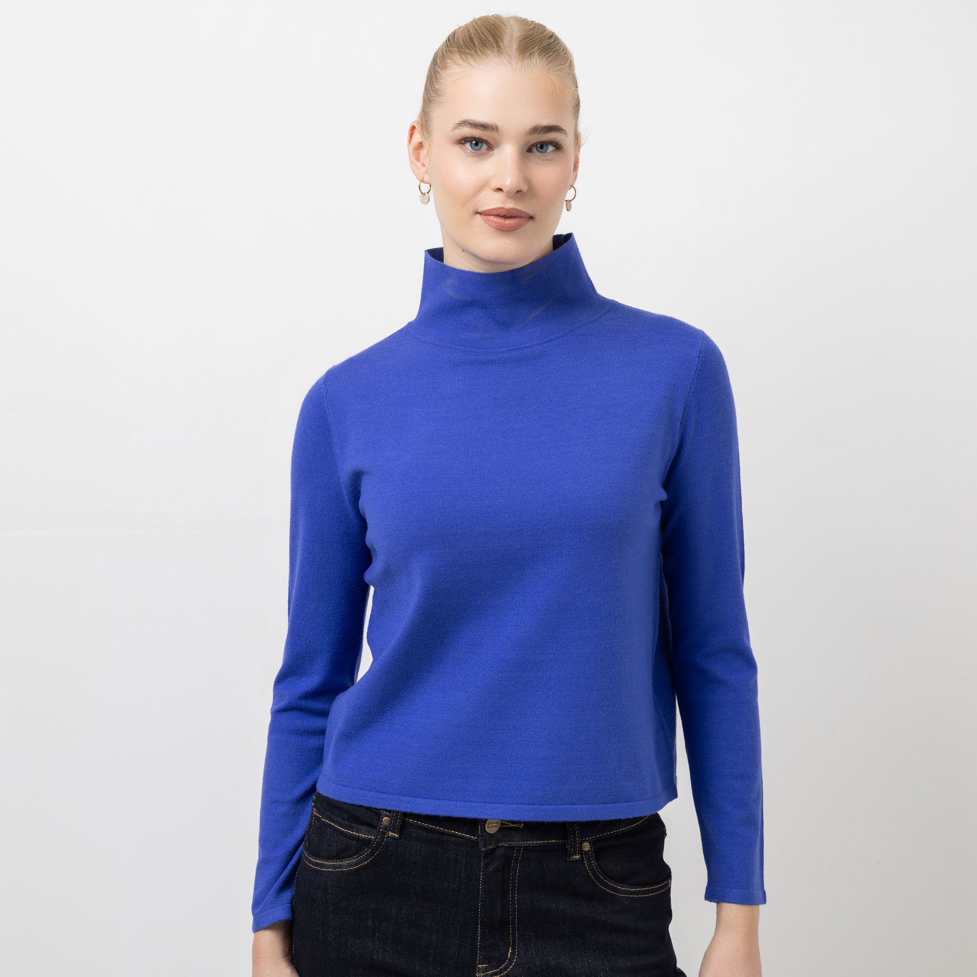 STEFFEN SCHRAUT Pullover Feinstrick Stehkragen kurze weite Form
