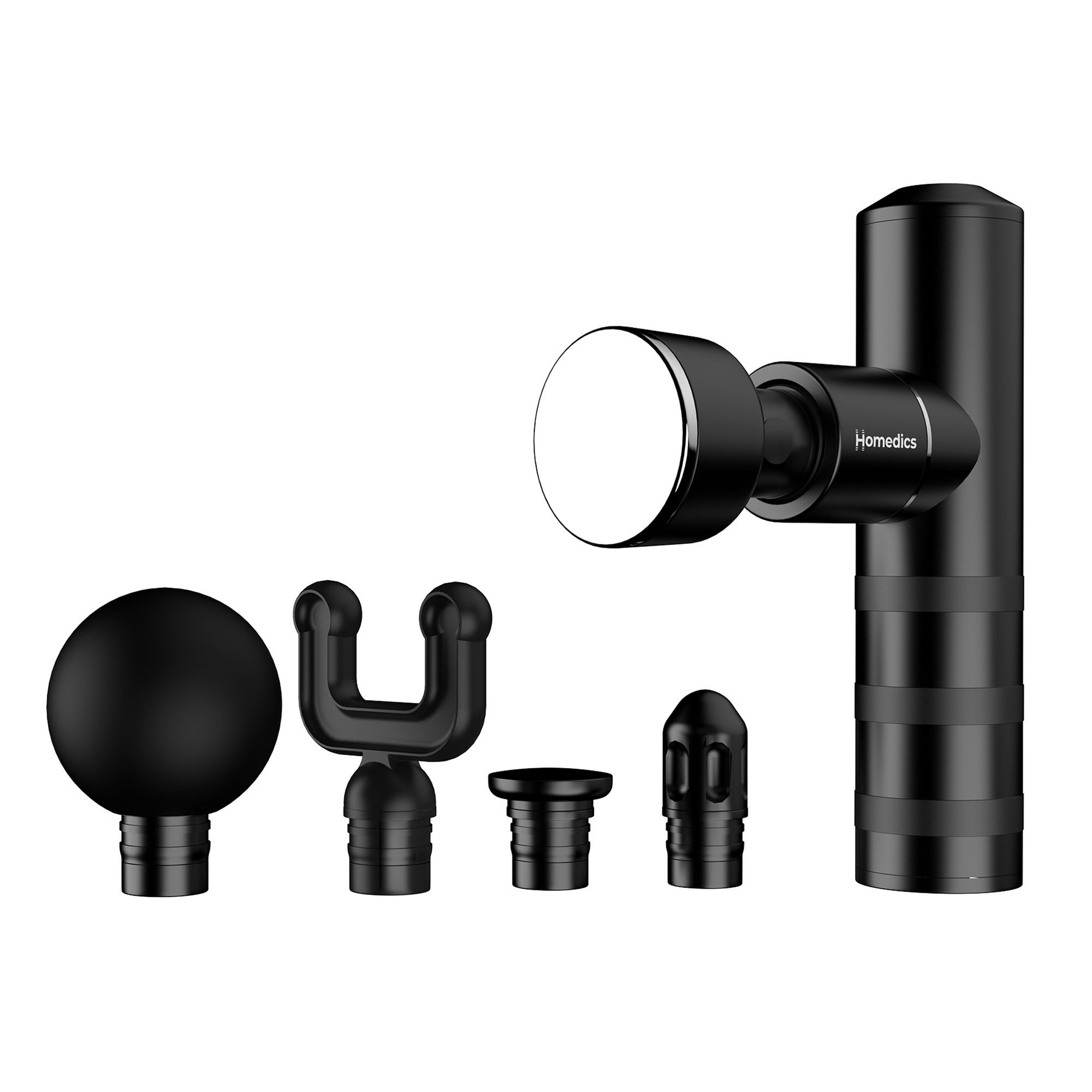 HOMEDICS® Myti Mini Massage Gun mit 4 Aufsätzen inkl. Wärmeaufsatz