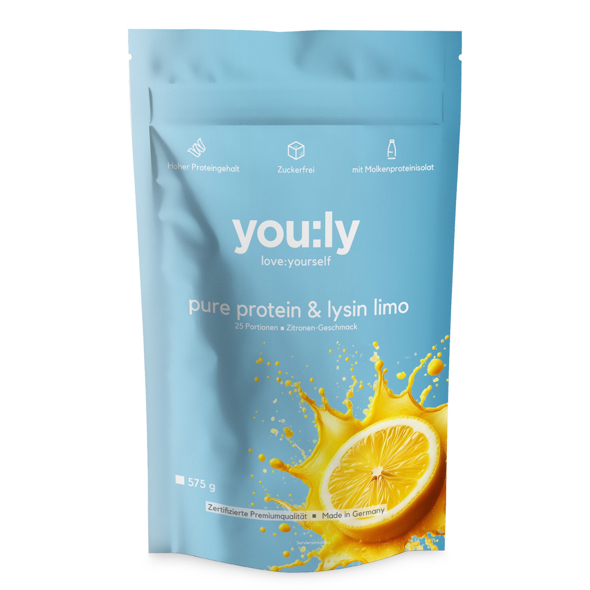 you:ly Pure Protein Limo mit Lysin 575g für 25 Portionen