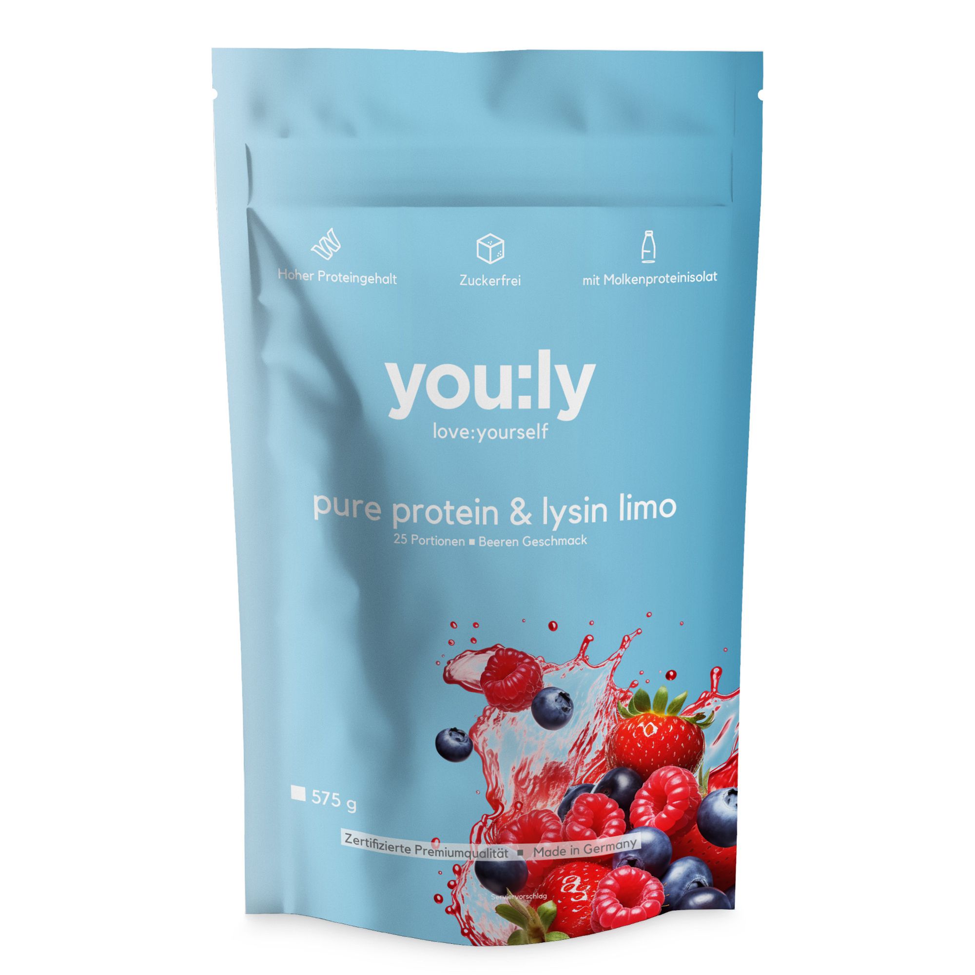 you:ly Pure Protein Limo mit Lysin 575g für 25 Portionen