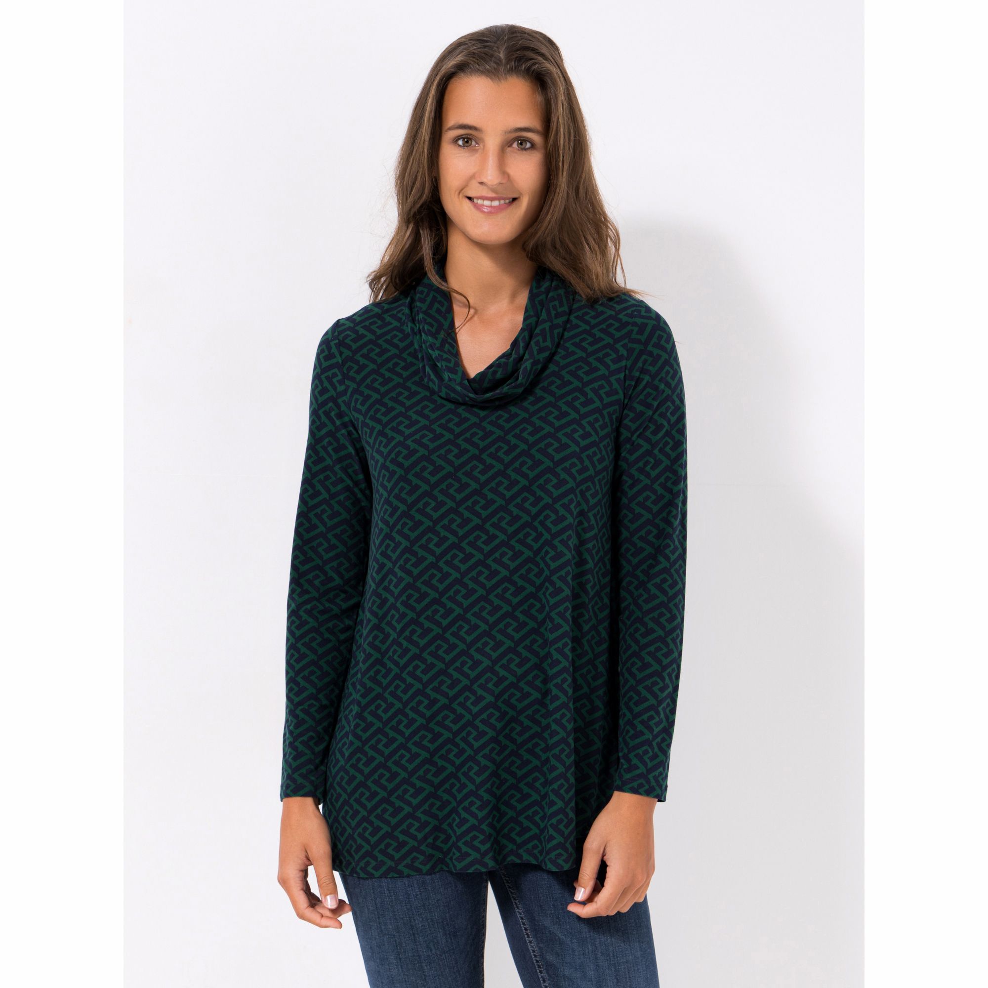 KIM & CO. Shirt, Langarm Brushed Venechia Schalkragen figurumspielend