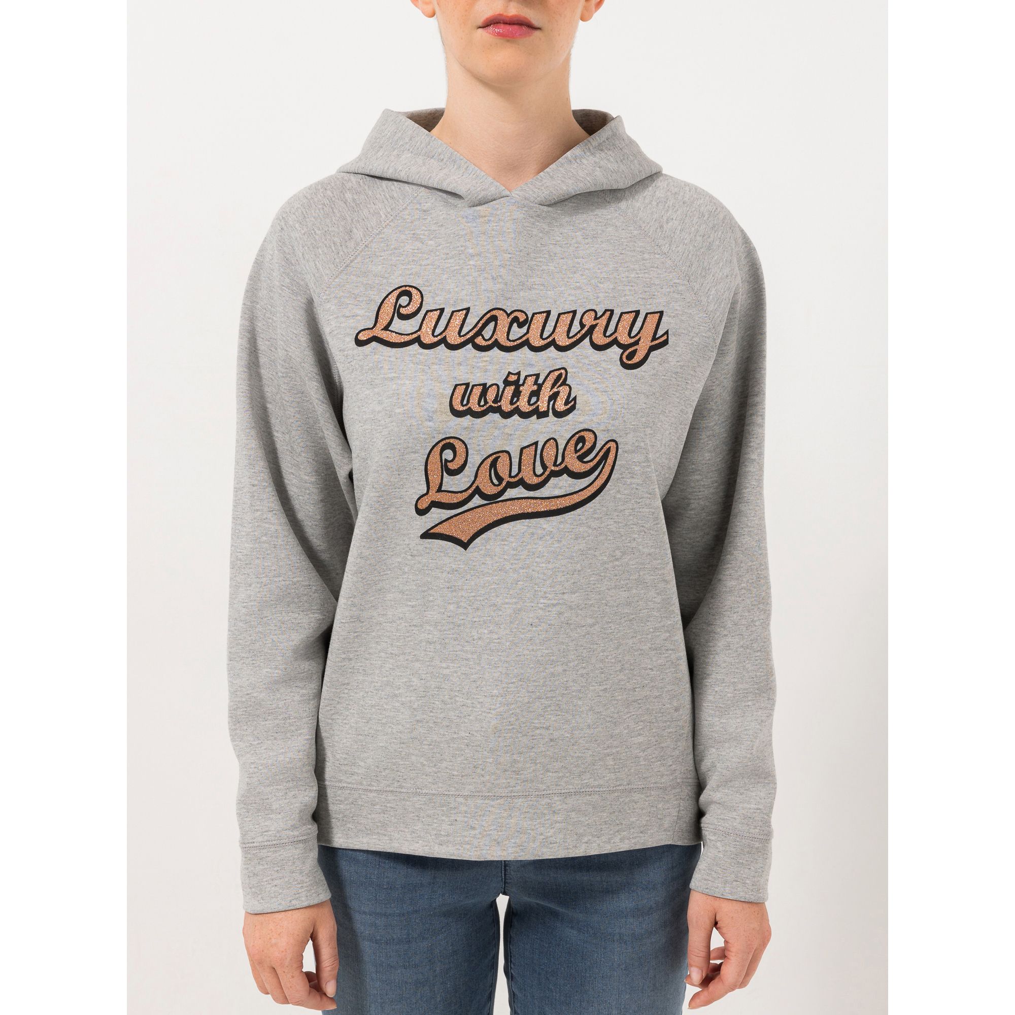 STEFFEN SCHRAUT Sweatshirt mit Kapuze Glitzerdruck leger weit