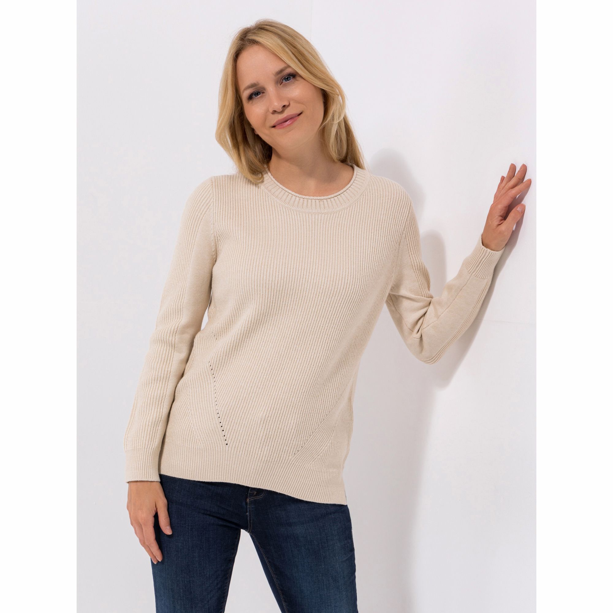 DAWID by Dawid Tomaszewski Pullover, 1/1-Arm Rundhalsausschnitt figurumspielend