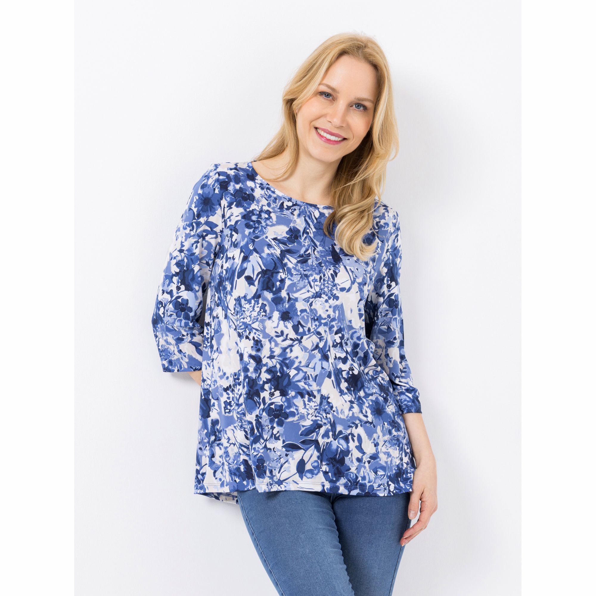 KIM & CO. Shirt, 3/4-Arm Brazil Knit Jersey Rundhalsausschnitt figurumspielend