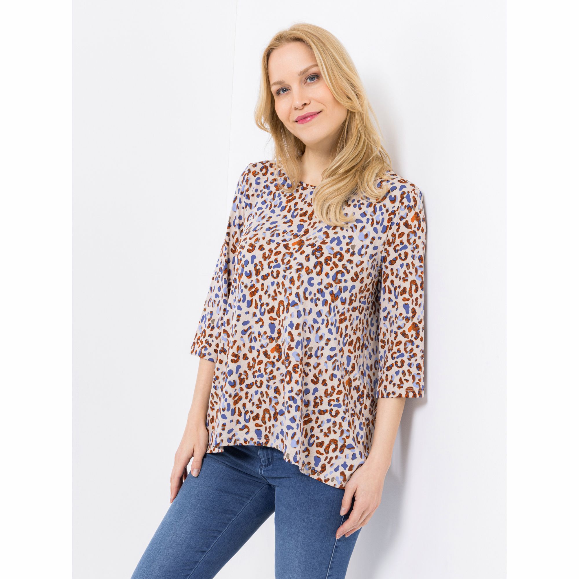 KIM & CO. Shirt, 3/4-Arm Brazil Knit Jersey Rundhalsausschnitt figurumspielend