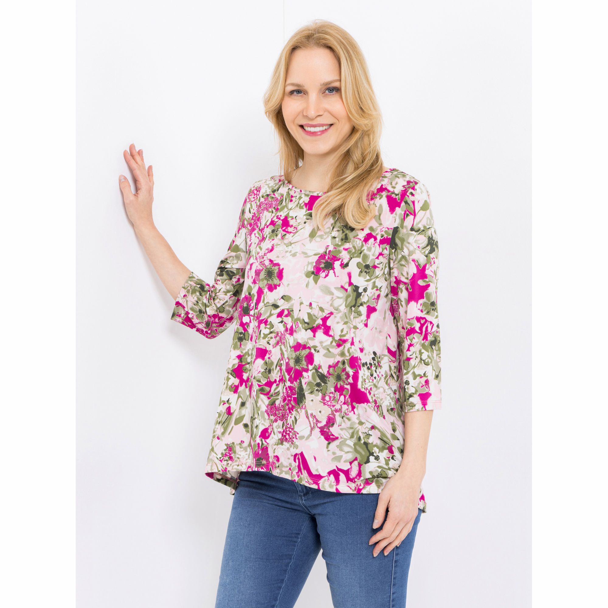 KIM & CO. Shirt, 3/4-Arm Brazil Knit Jersey Rundhalsausschnitt figurumspielend