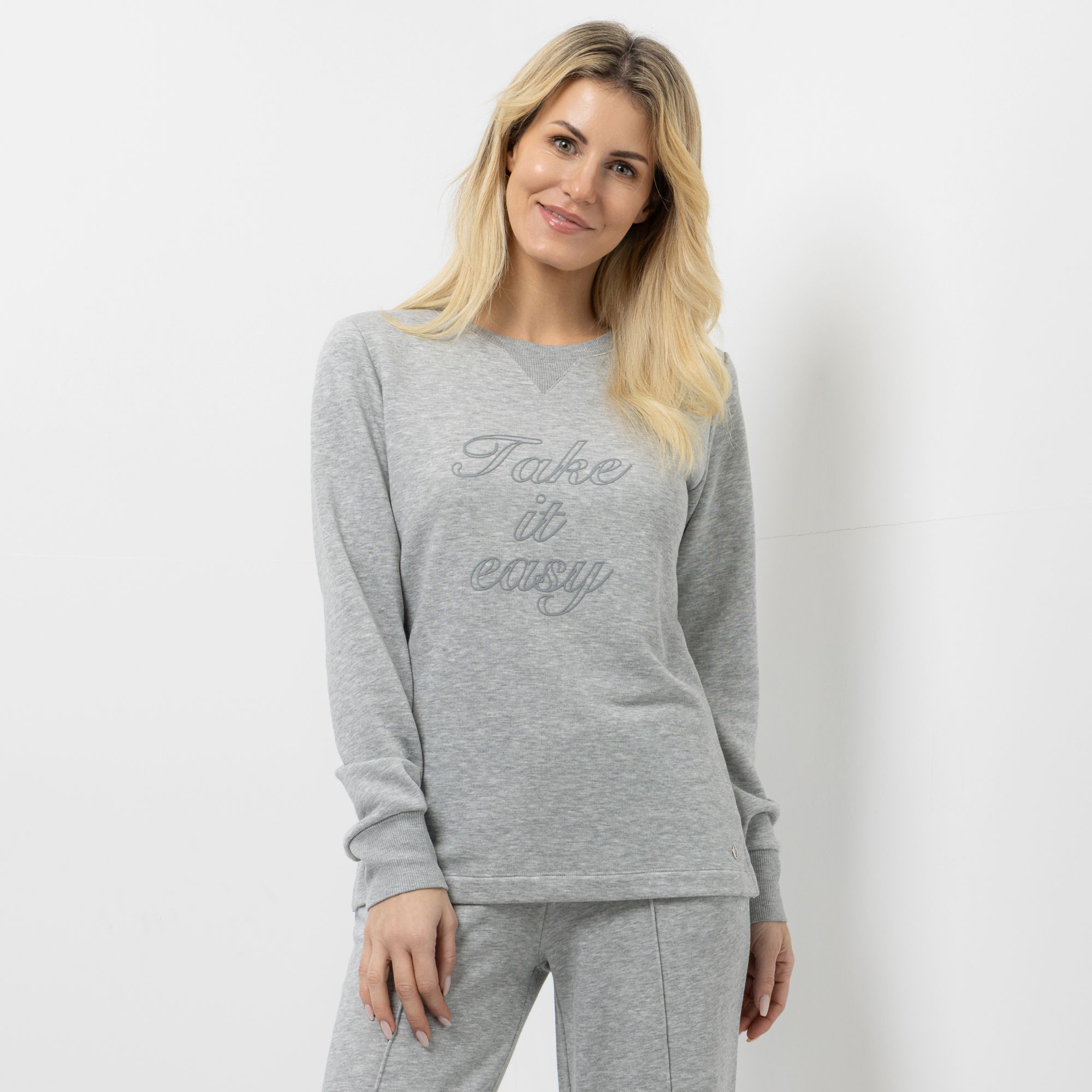 STRANDFEIN Sweatshirt Rundhalsausschnitt Logo-Druck leger weit