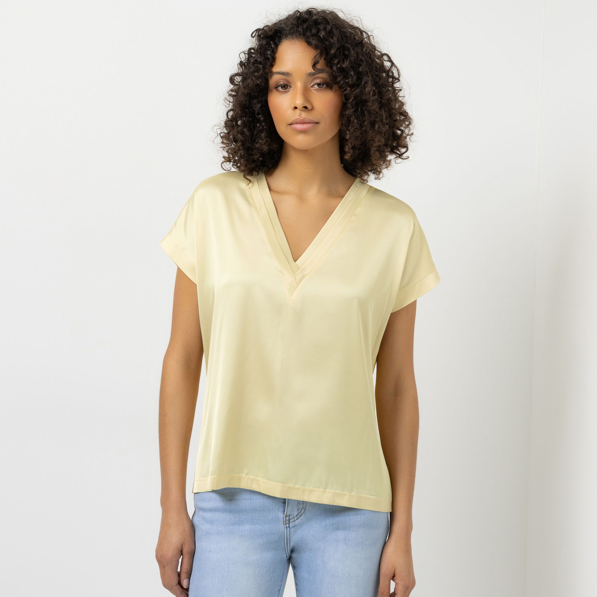 STEFFEN SCHRAUT Blusenshirt, 1/2 Arm V-Ausschnitt Falteineinsatz leger weit