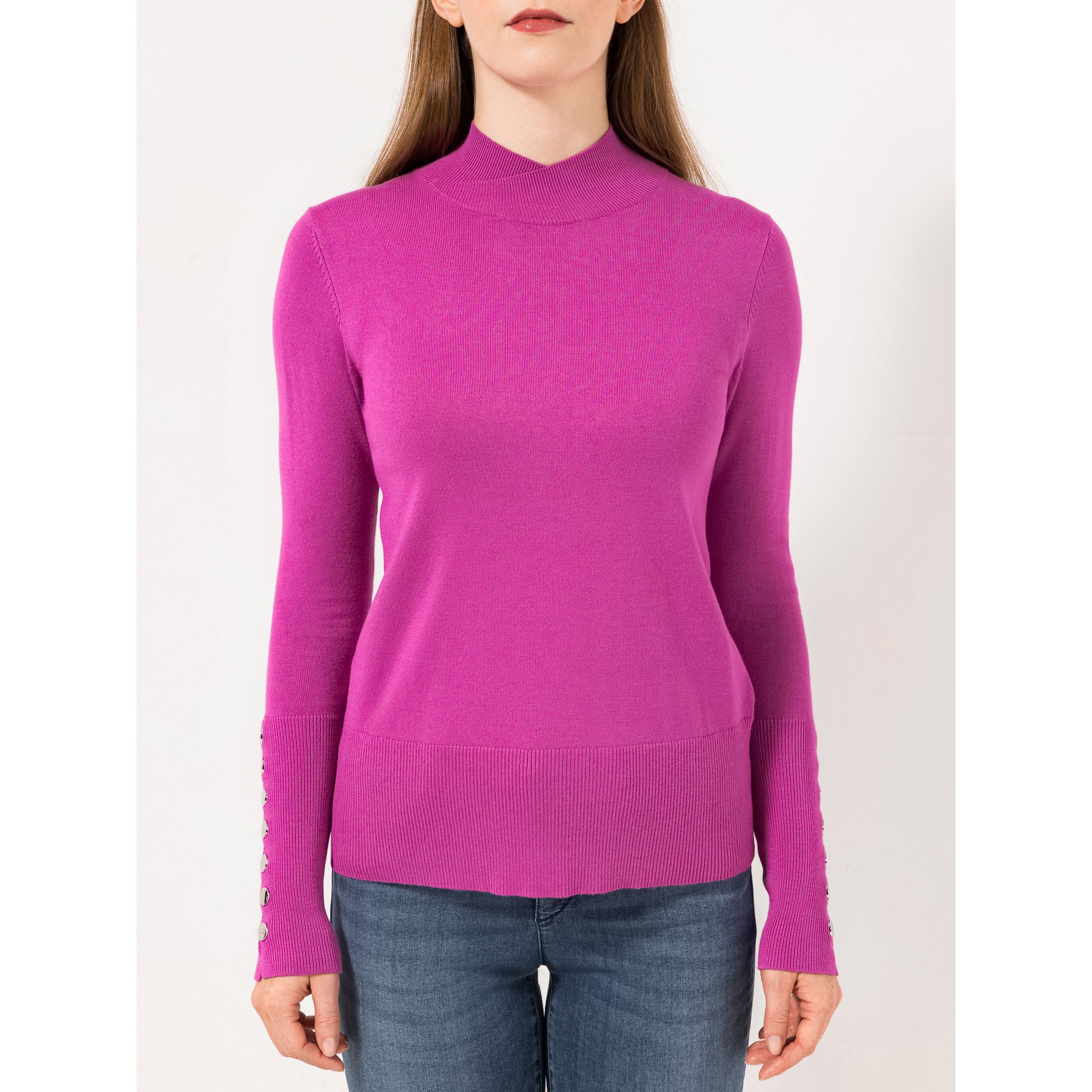 STEFFEN SCHRAUT Pullover Turin Stehkragen Knopf-Detail figurbetont