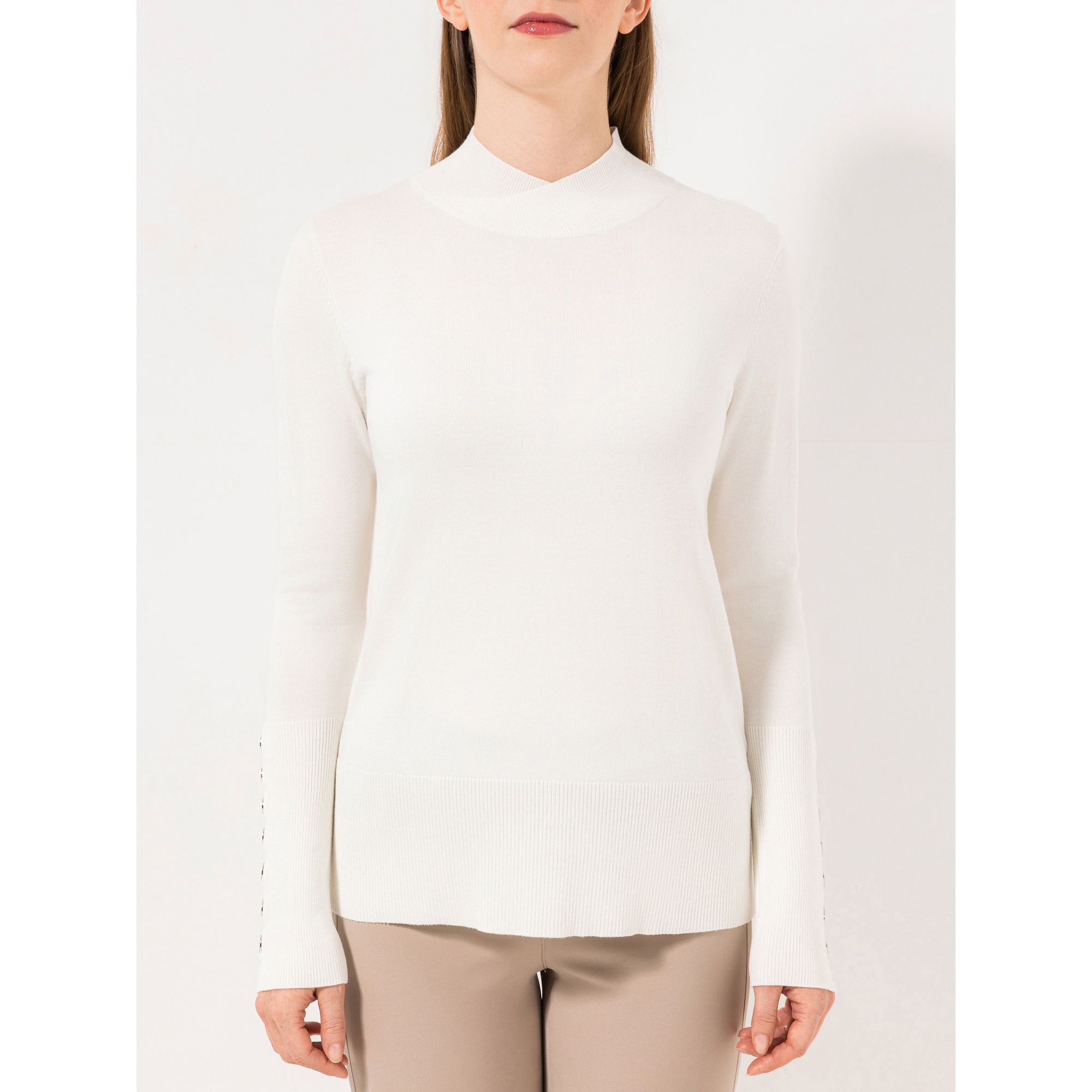 STEFFEN SCHRAUT Pullover Turin Stehkragen Knopf-Detail figurbetont