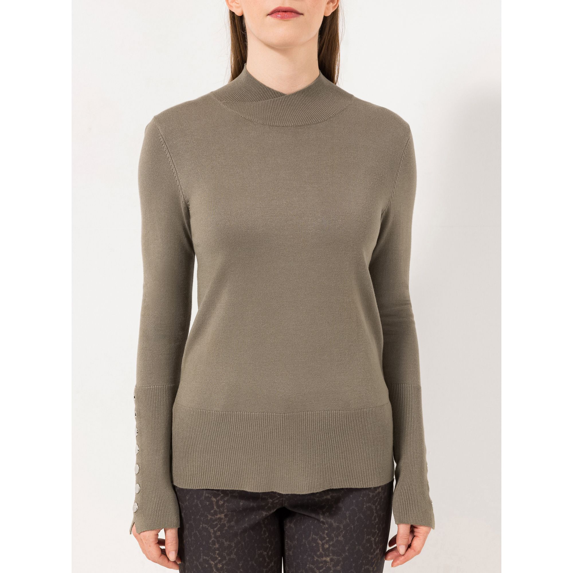 STEFFEN SCHRAUT Pullover Turin Stehkragen Knopf-Detail figurbetont