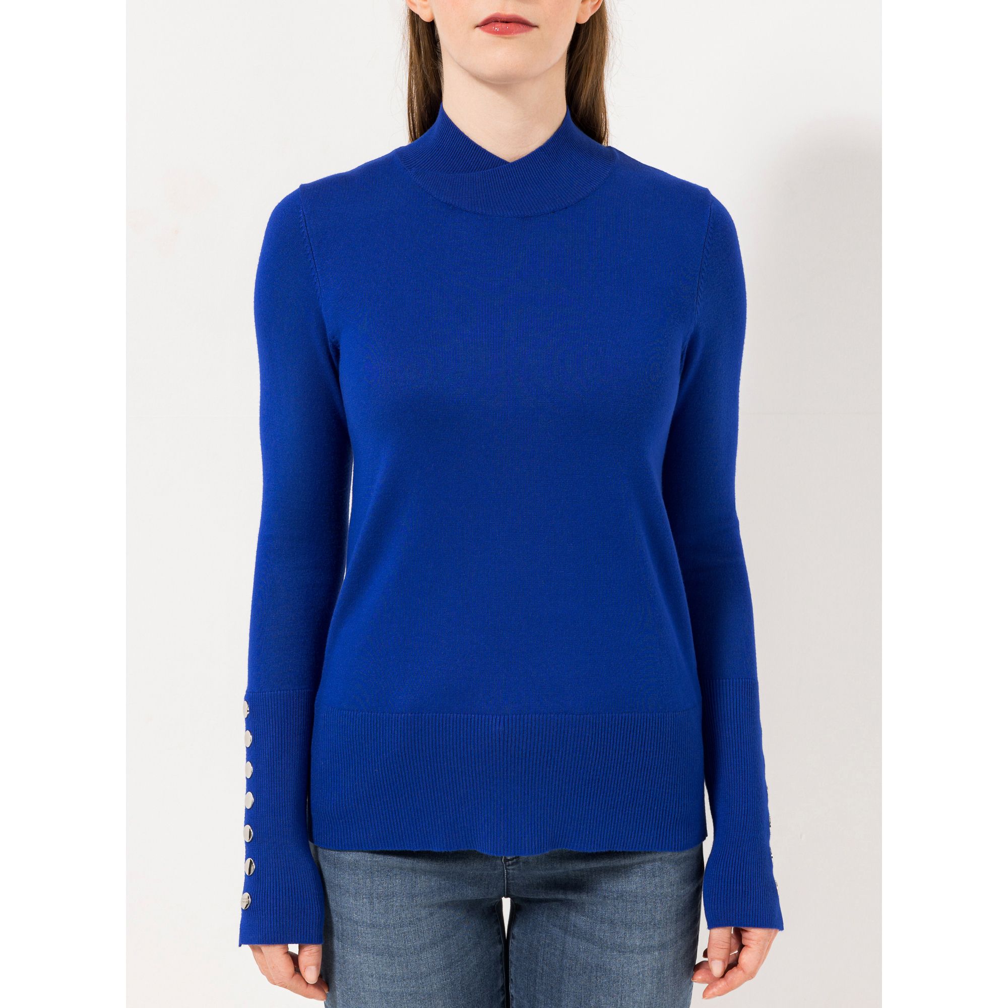 STEFFEN SCHRAUT Pullover Turin Stehkragen Knopf-Detail figurbetont