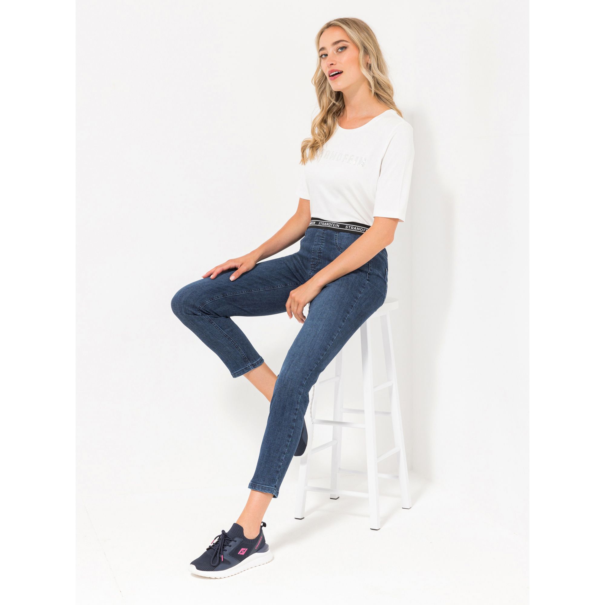 STRANDFEIN Jeggings Rundumdehnbund OEKO-TEX®Standard 100 knöchellang