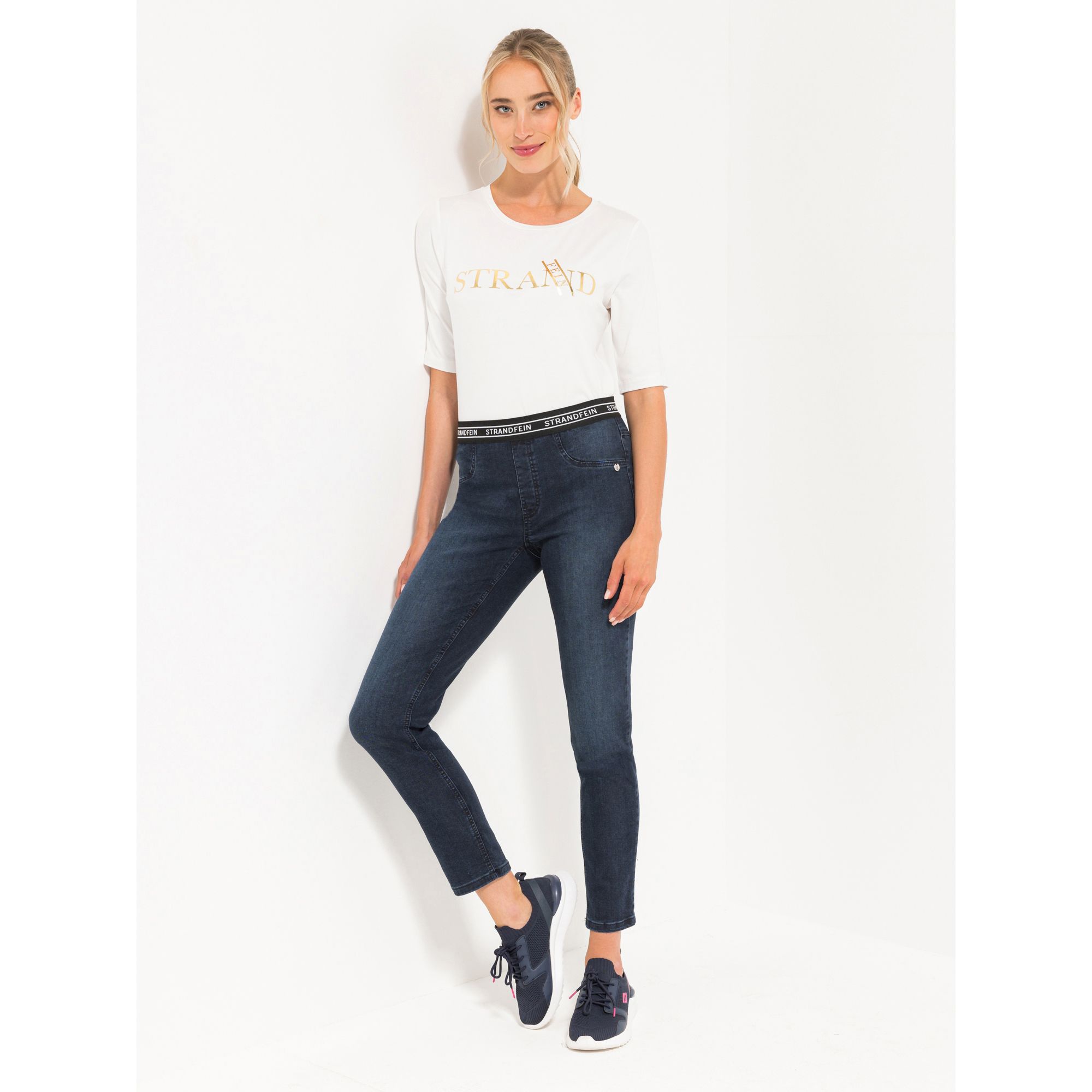 STRANDFEIN Jeggings Rundumdehnbund OEKO-TEX®Standard 100 knöchellang