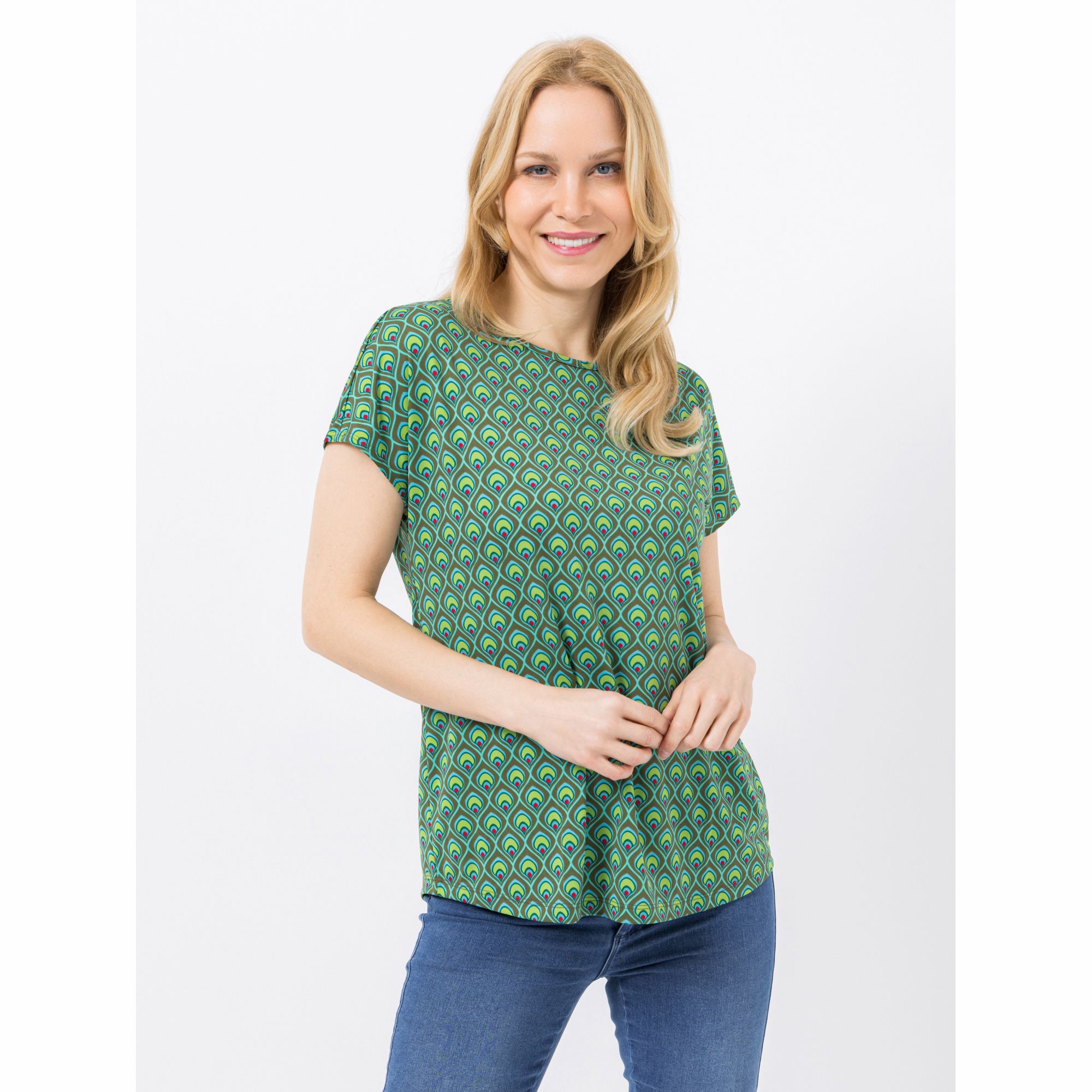 KIM & CO. Shirt, 1/4-Arm Brazil Knit Jersey Rundhalsausschnitt figurumspielend