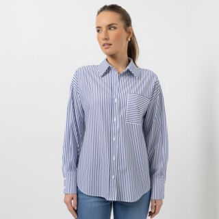 STEFFEN SCHRAUT Bluse, langarm Hemdkragen aufgesetzte Tasche Oversize - leger weit