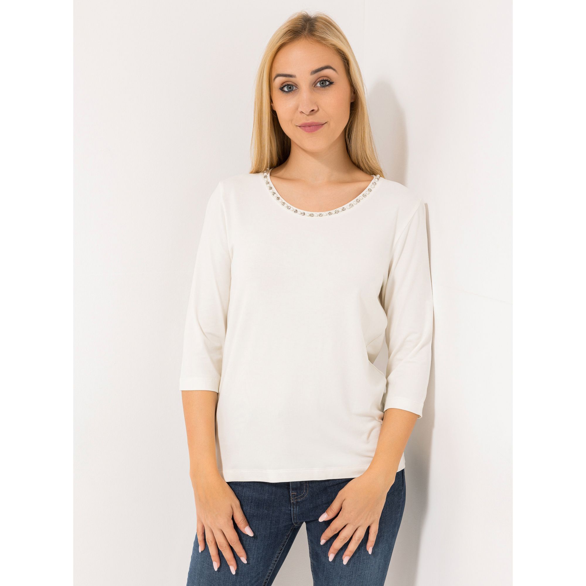 DAWID by Dawid Tomaszewski Shirt, 3/4-Arm Rundhalsausschnitt figurumspielend