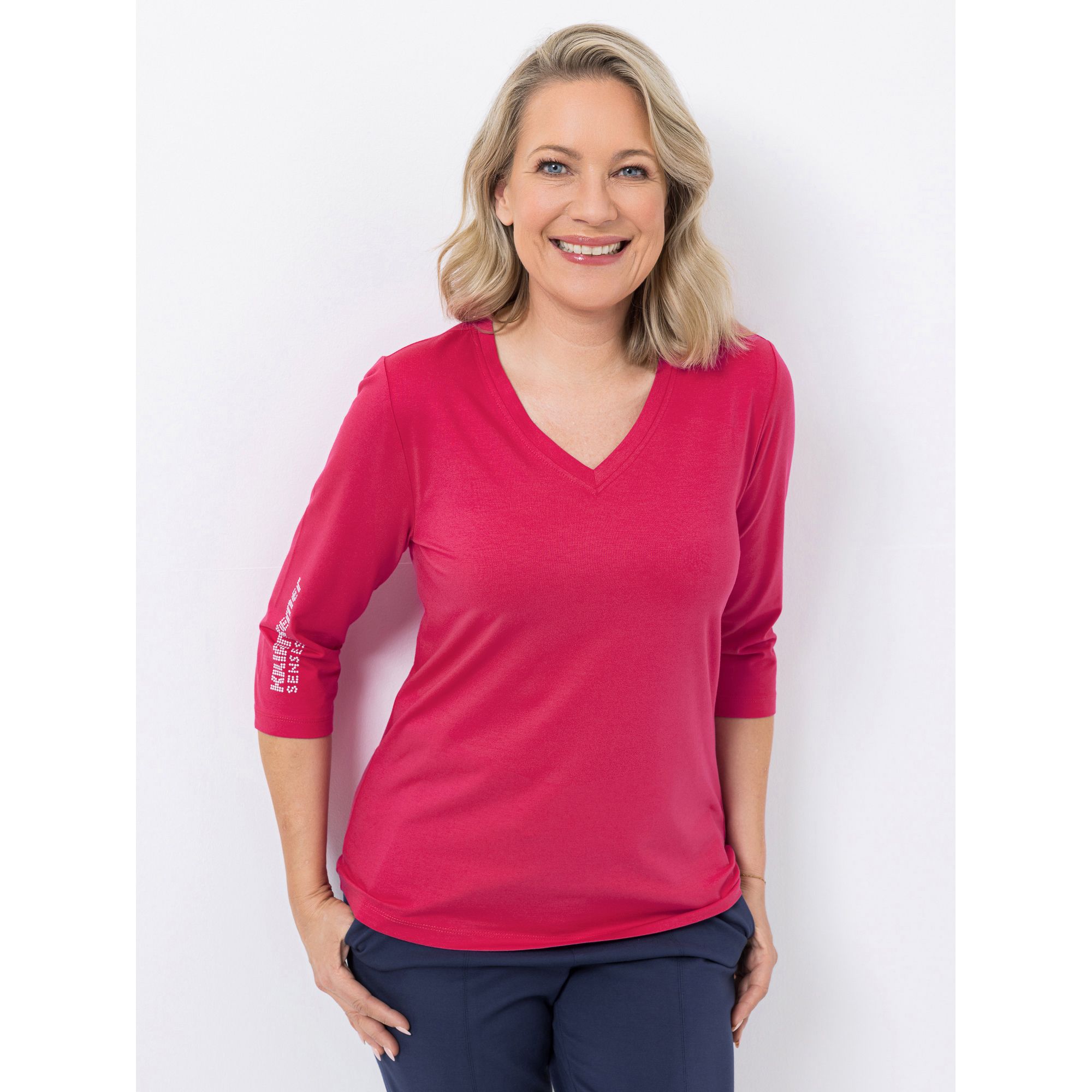 KILIAN KERNER SENSES Shirt, 3/4-Arm Logodetail am Arm OEKO-TEX®Standard 100 figurumspielend