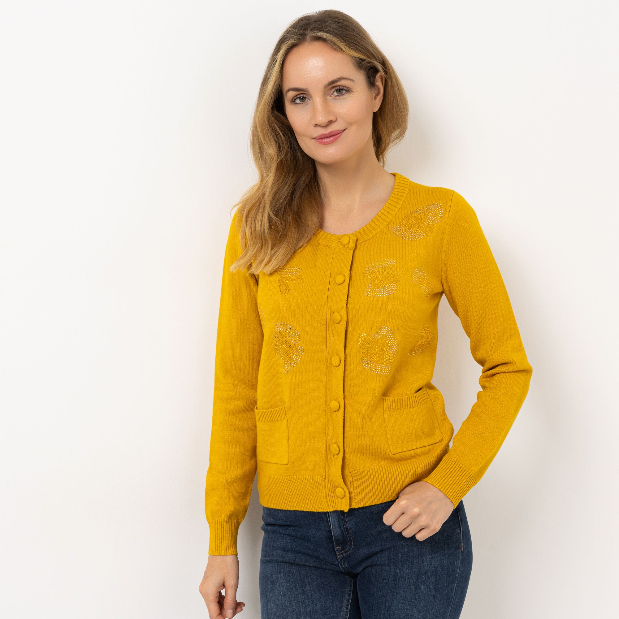 DAWID by Dawid Tomaszewski Cardigan, Langarm Strass-Details figurumspielend