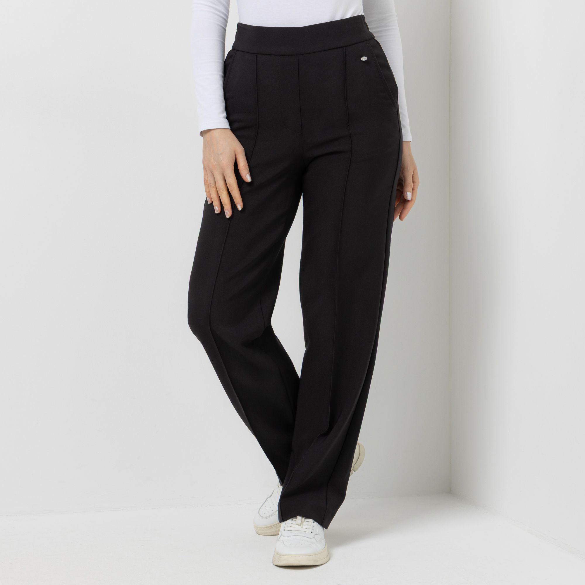 EVA LUTZ Hose Rundumdehnbund Eingrifftaschen gerades Bein