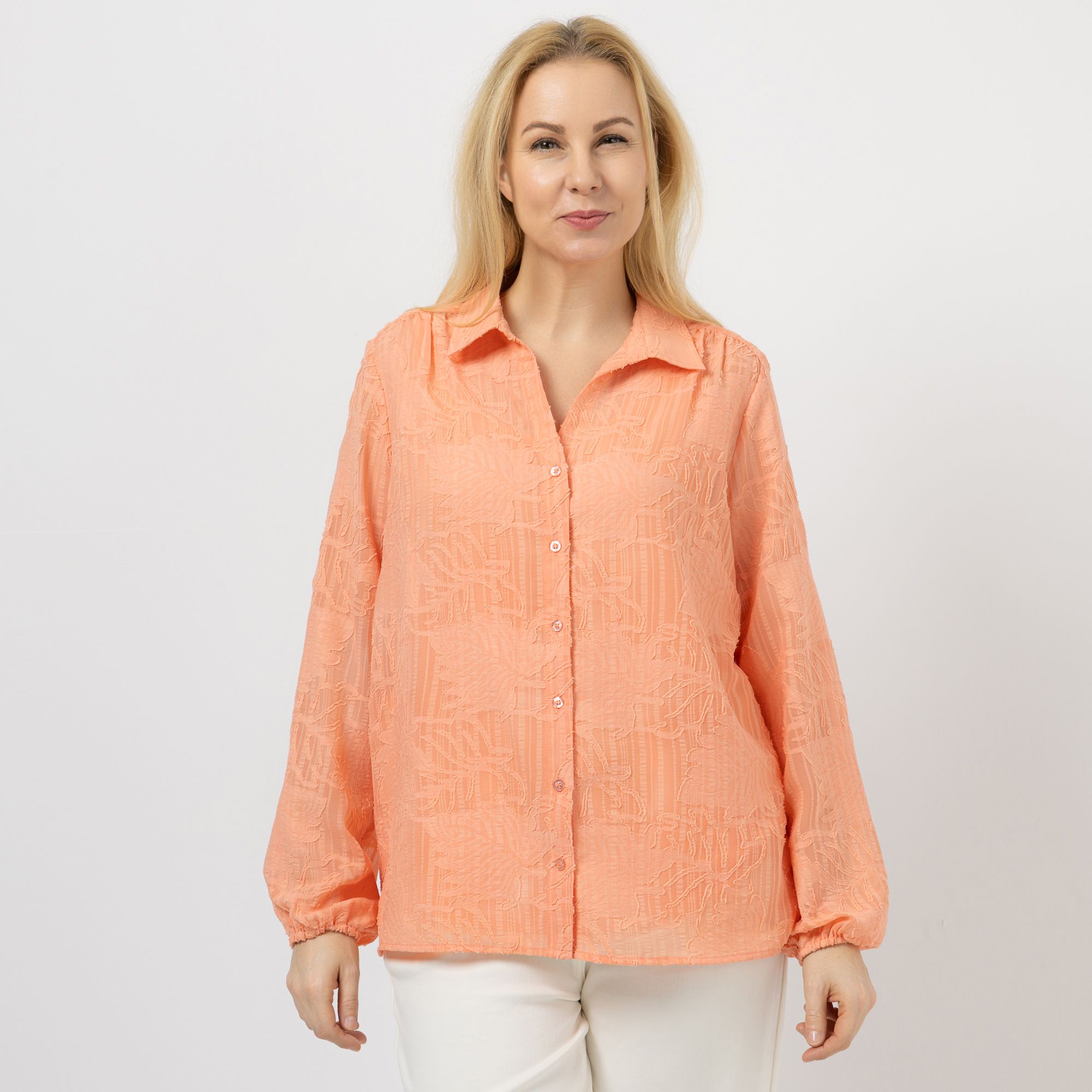 DAWID by Dawid Tomaszewski Bluse mit Top Ausbrenner-Muster leger weit