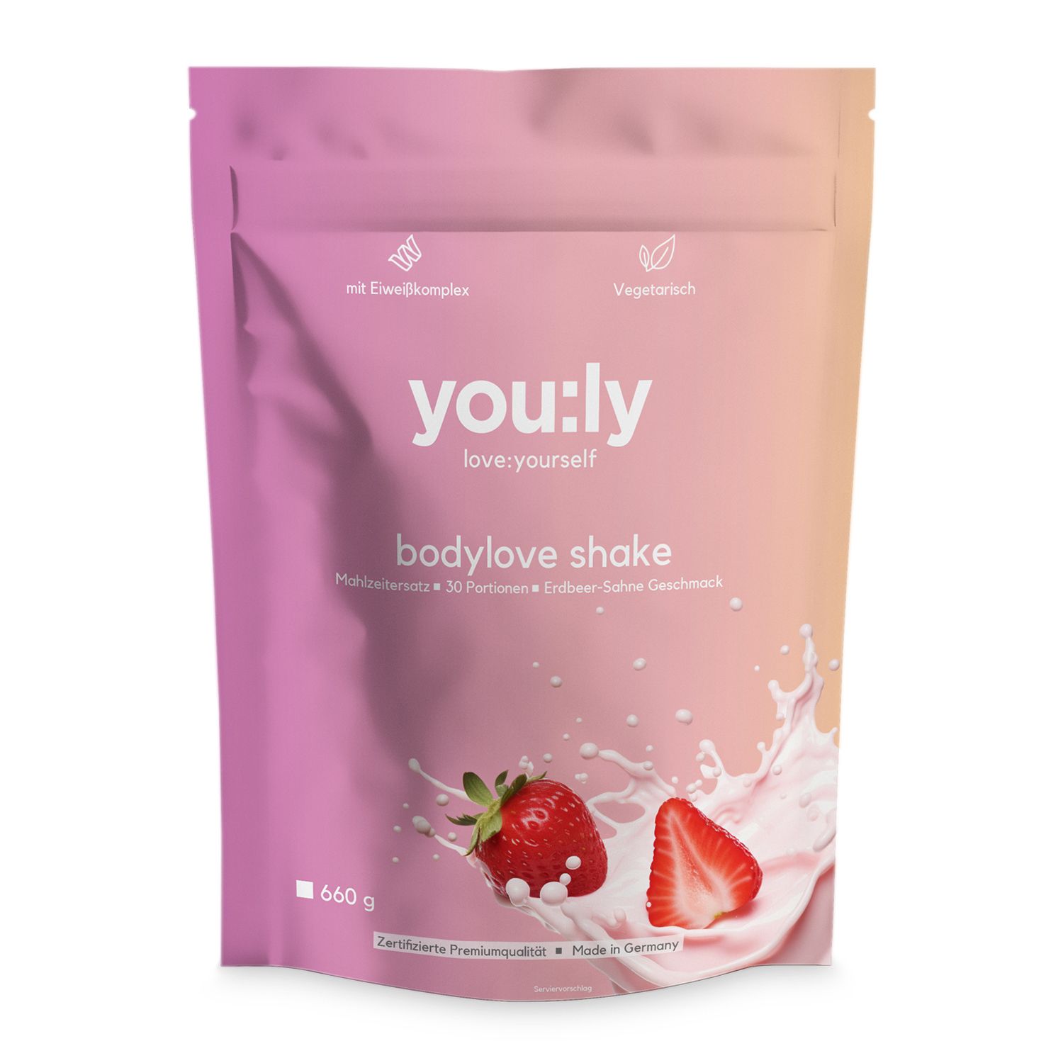 you:ly Bodylove Shake Mahlzeitersatz 660g für 30 Portionen
