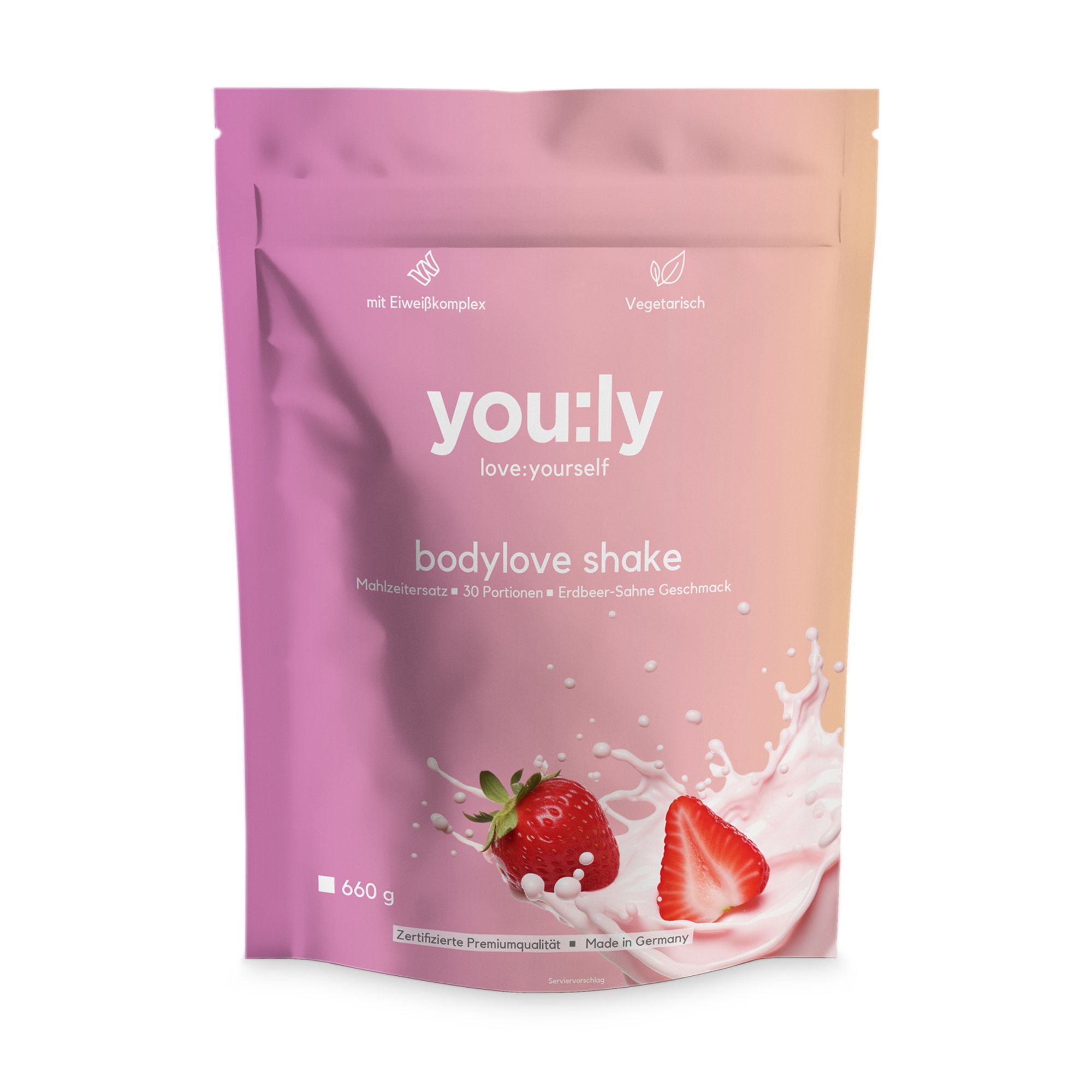 you:ly Bodylove Shake Mahlzeitersatz 660g für 30 Portionen