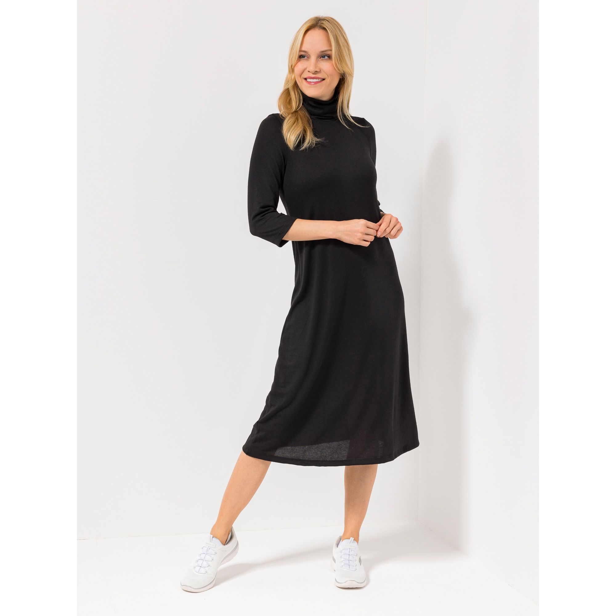KIM & CO. Kleid, 3/4-Arm Soft Touch Jersey Rollkragen knieumspielend