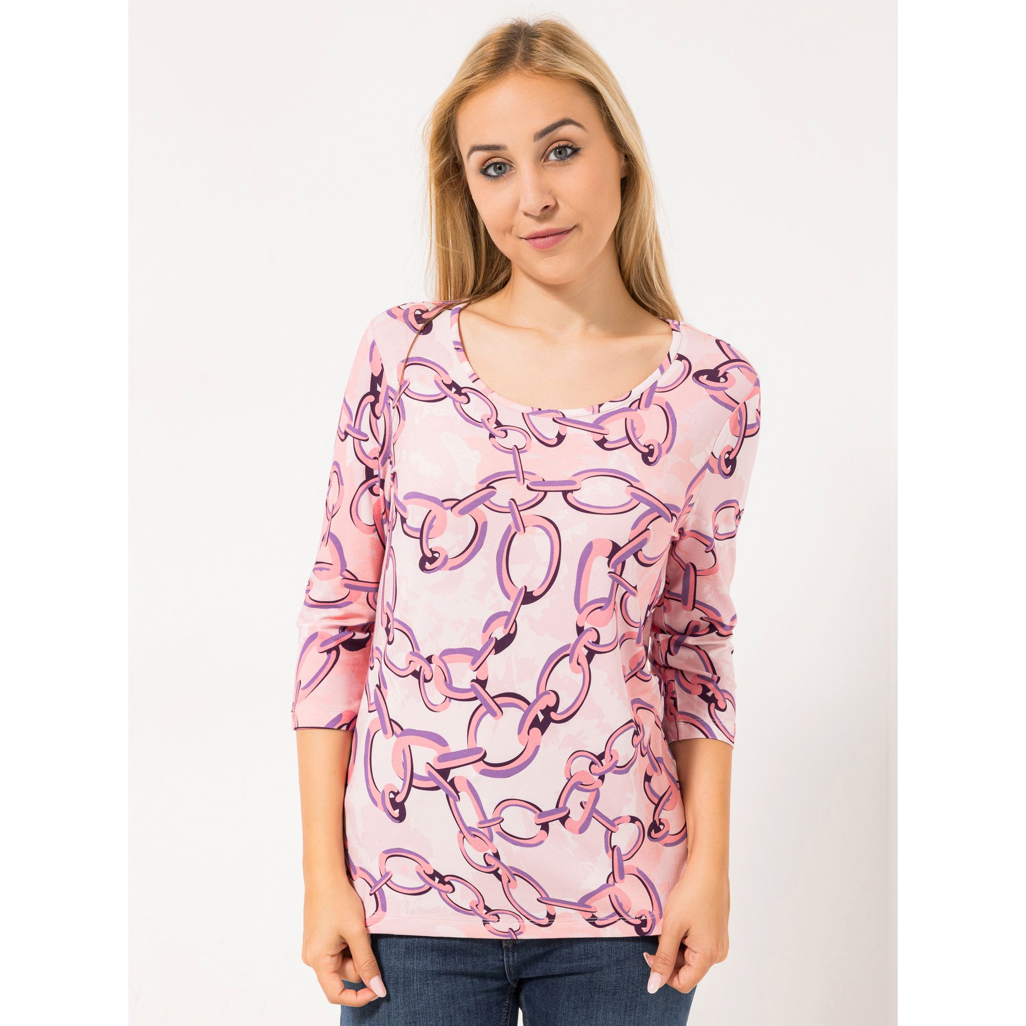 DAWID by Dawid Tomaszewski Shirt, 3/4-Arm Rundhalsausschnitt figurumspielend