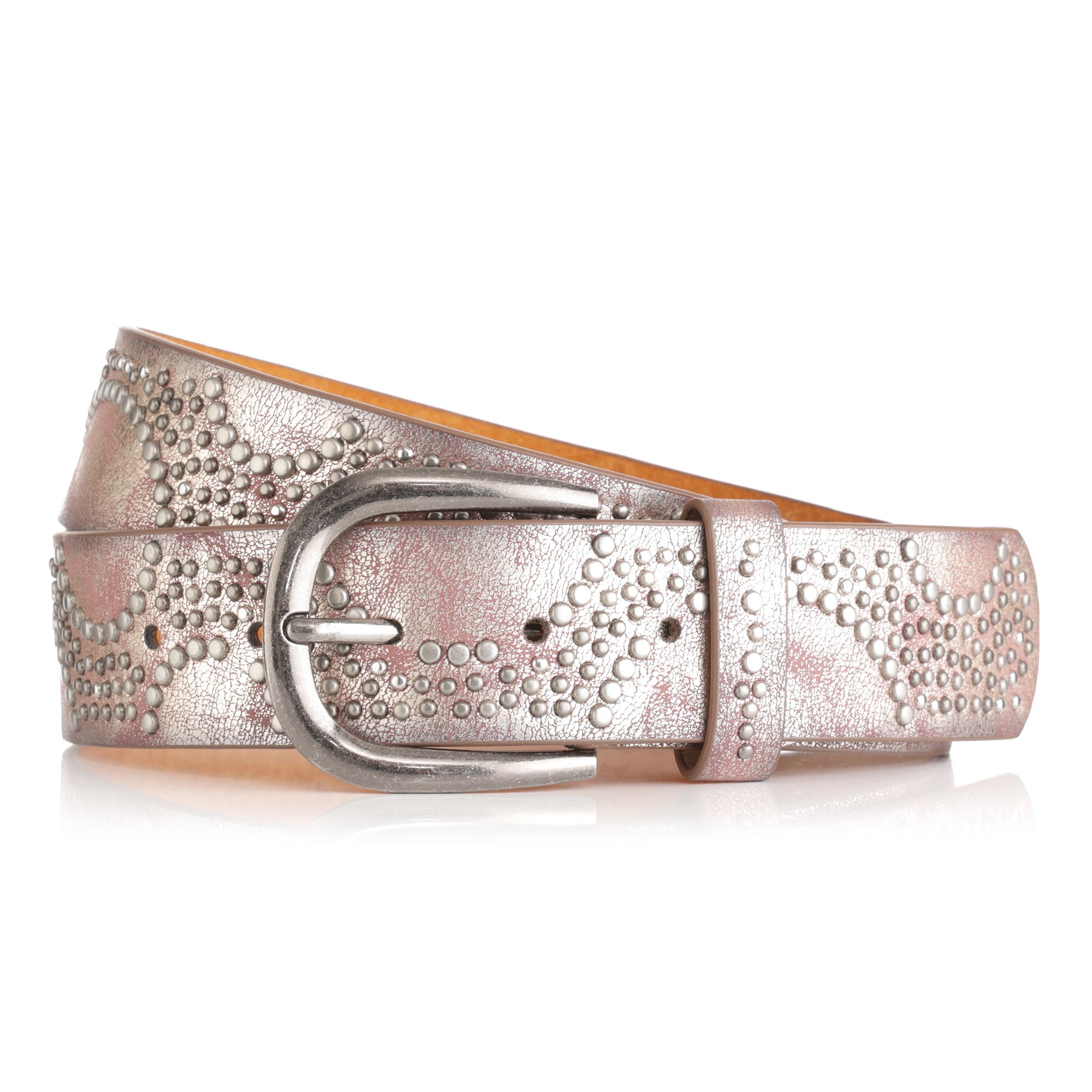 DINE 'N' DANCE Damen-Gürtel Nietenoptik Materialmix 4cm breit