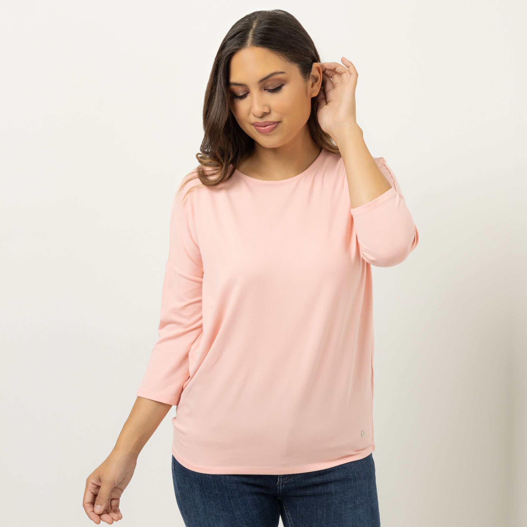 EVA LUTZ Shirt, 3/4-Arm Rundhalsausschnitt Jersey leger weit