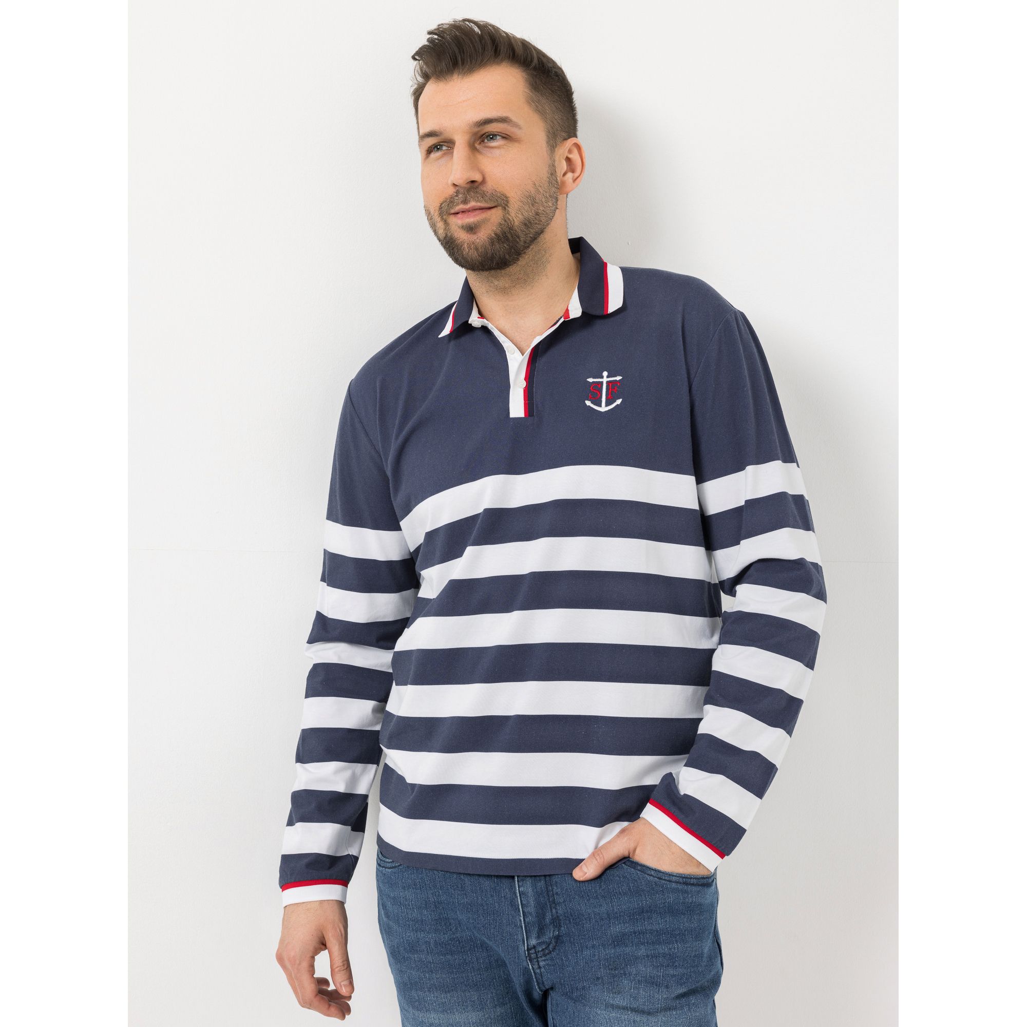 STRANDFEIN Menswear Poloshirt, 1/1-Arm Polokragen OEKO-TEX® Logo-Stickerei