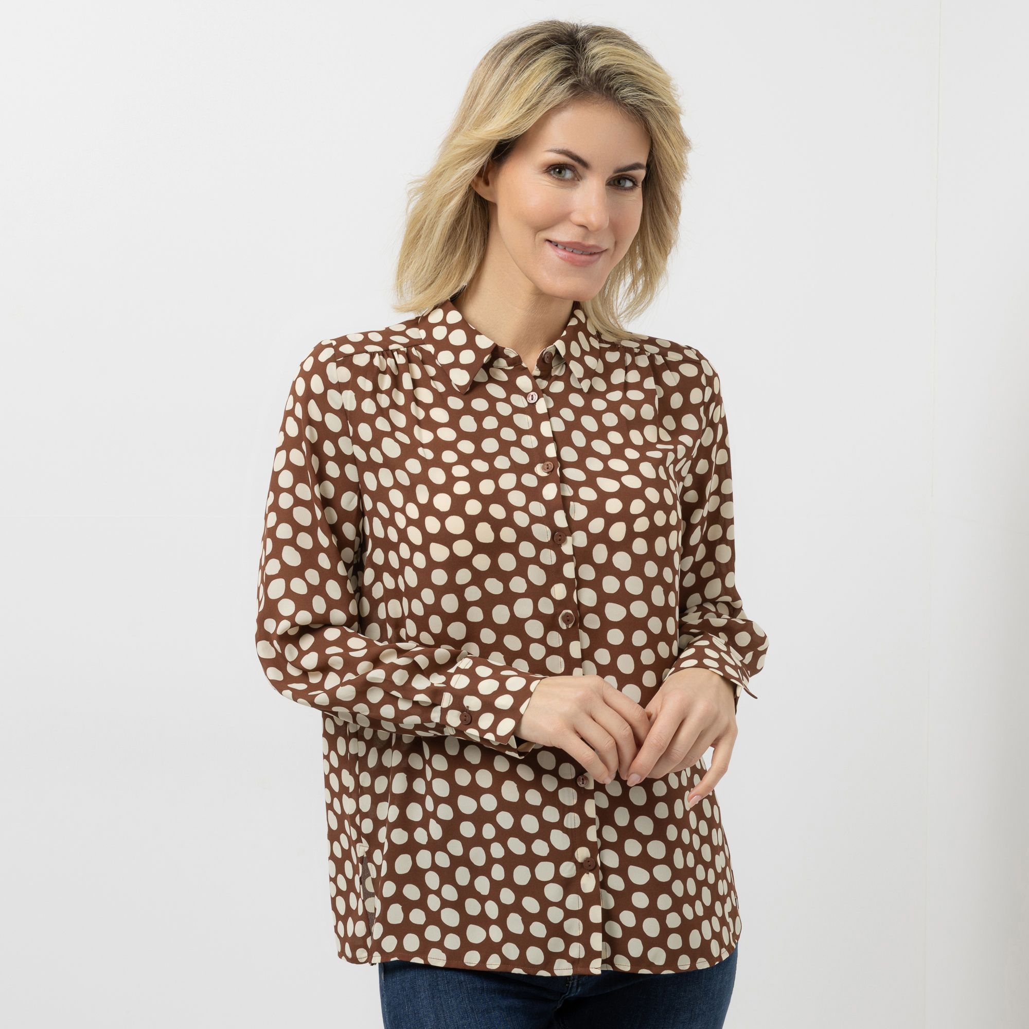 EVA LUTZ Bluse Lotte Knopfleiste Armriegel leger weit