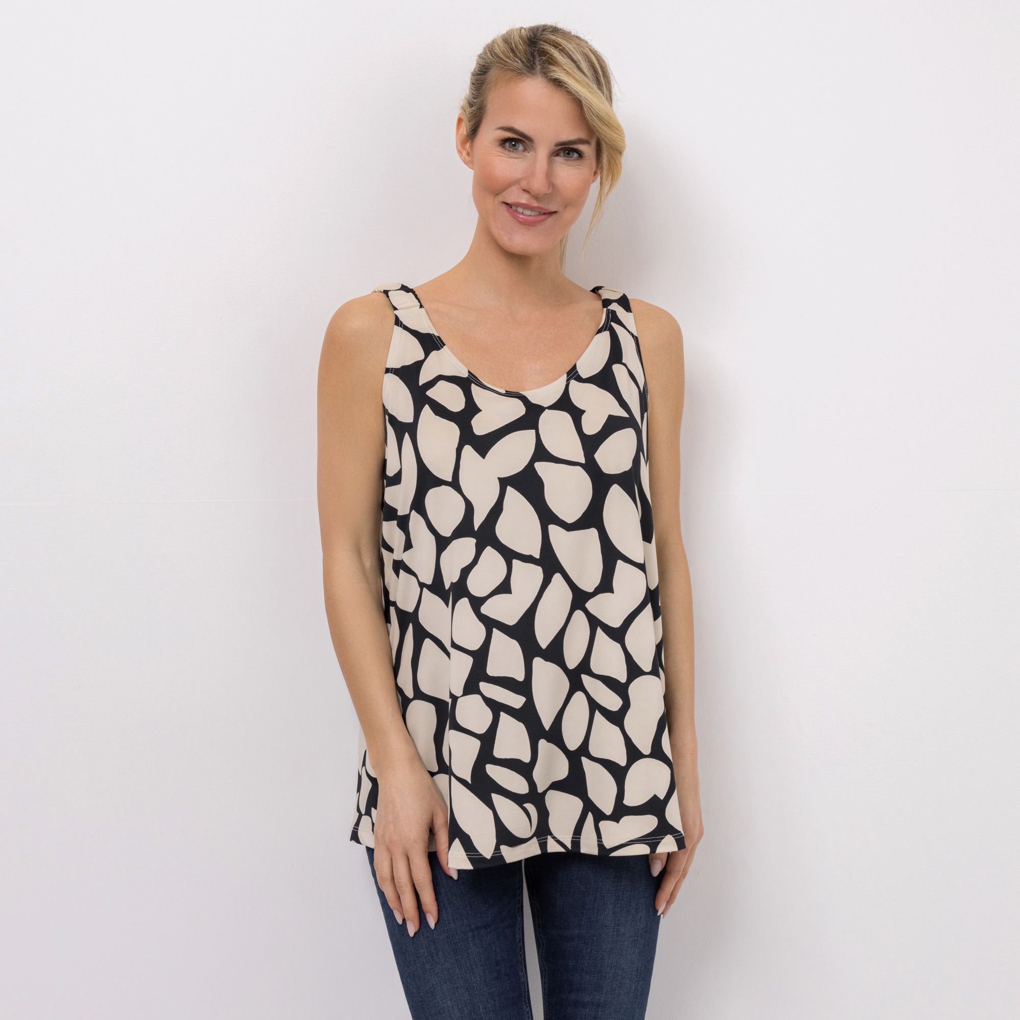 KIM & CO. Top, Träger elastisch Brazil Knit Jersey V-Ausschnitt figurumspielend