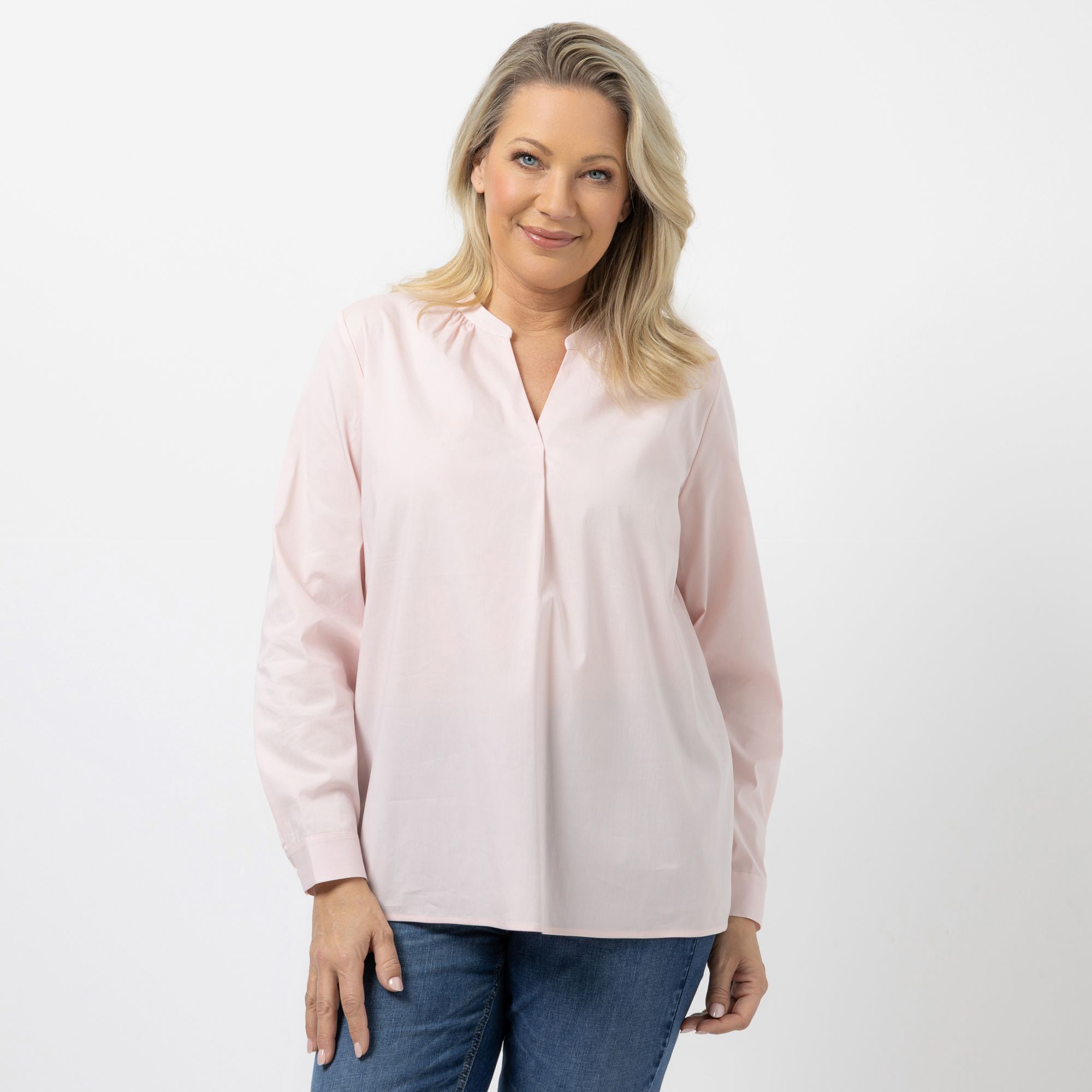 ANNA VON GRIESHEIM Bluse 1/1-Arm V-Ausschnitt leger weit