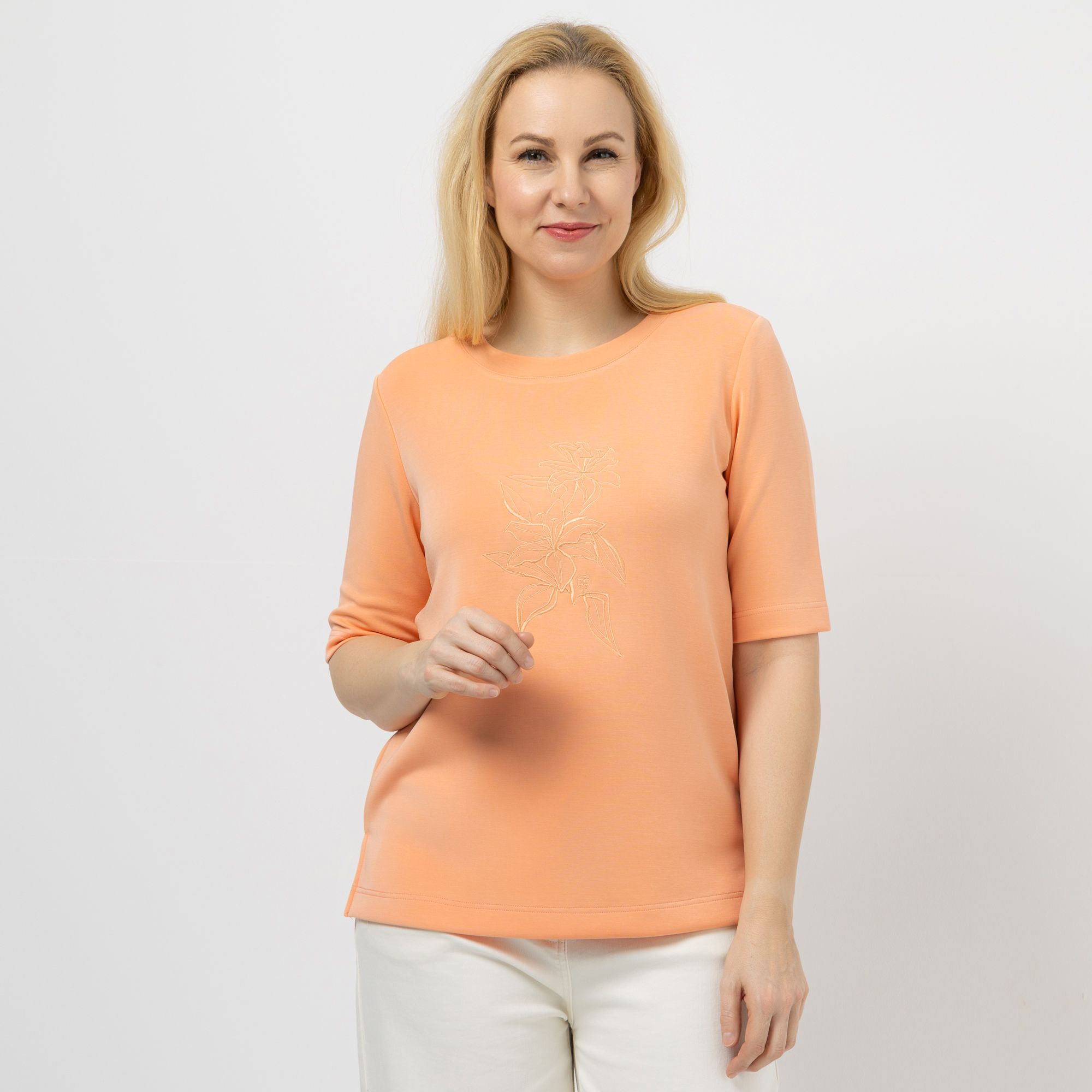 DAWID by Dawid Tomaszewski Shirt, langer Halbarm platzierte Stickerei figurumspielend