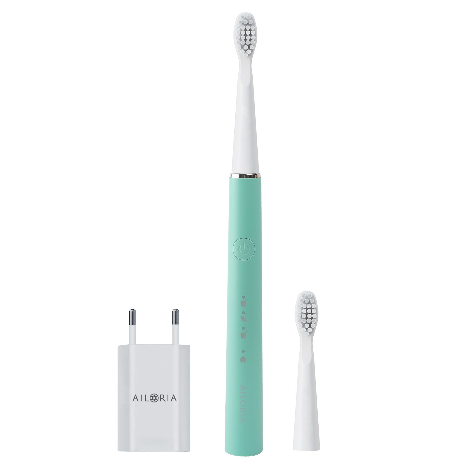 AILORIA PRO SMILE Schallzahnbürste mit USB-Ladekabel inkl. 2 Bürstenköpfe