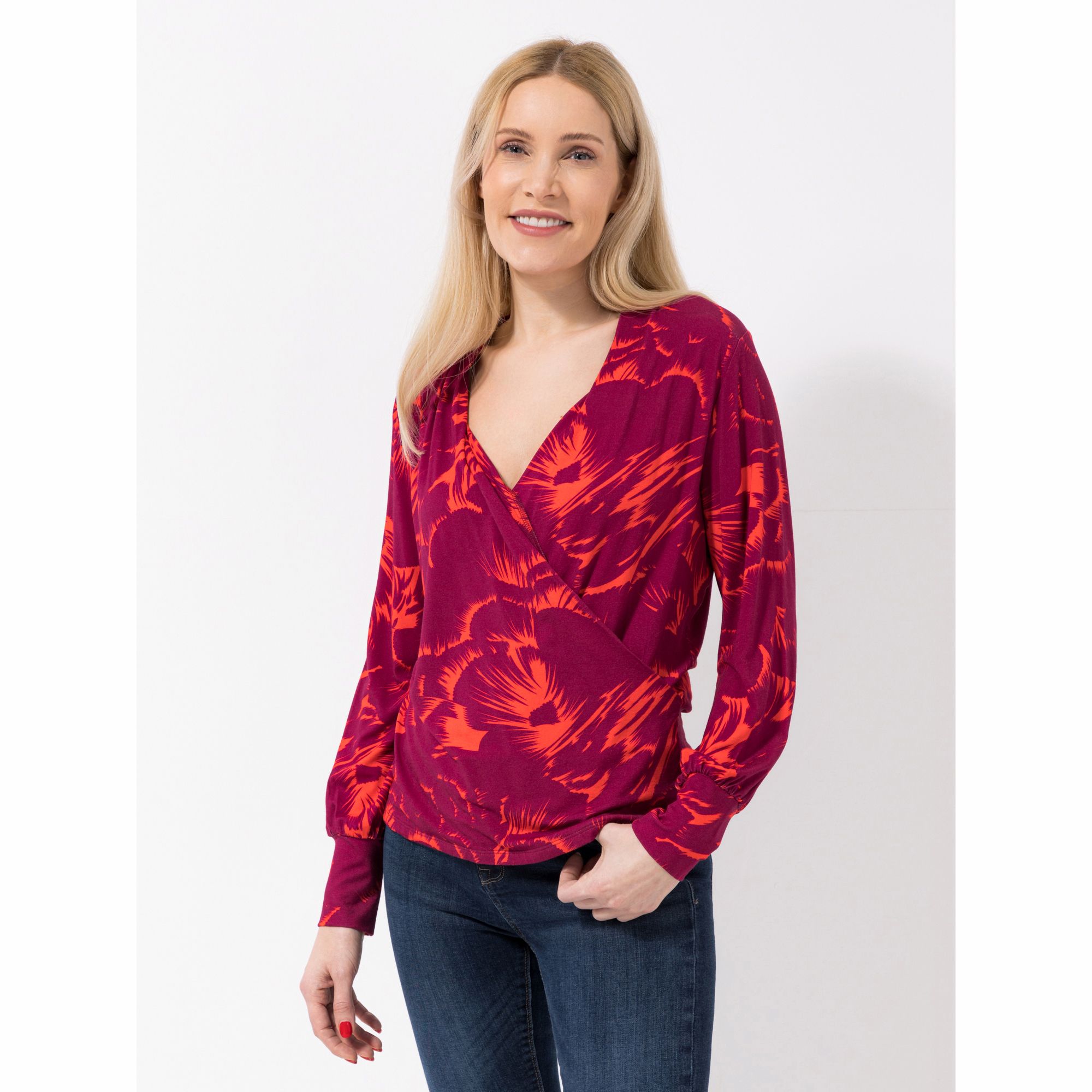 SOULS BY EYWASOULS® Shirt, Wickel-Optik breite Manschette figurumspielend