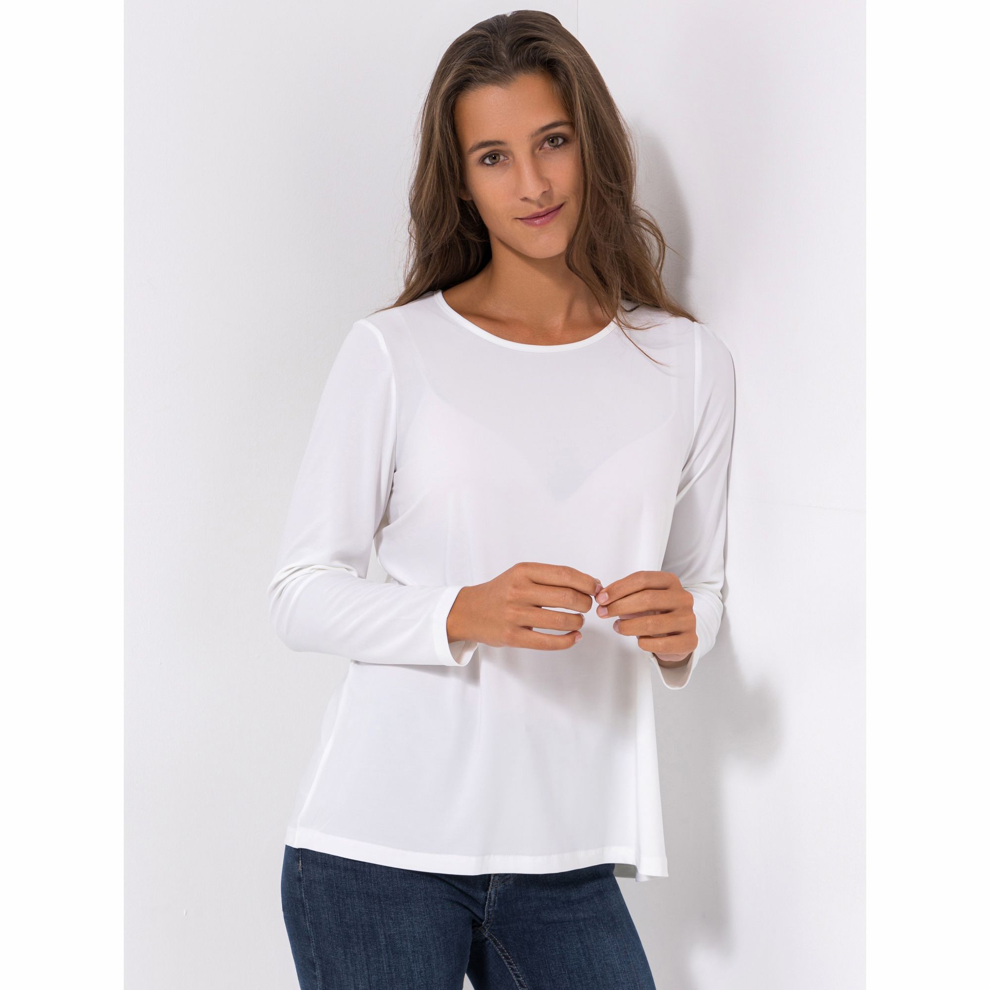 KIM & CO. Shirt, Langarm Deluxe Brazil Knit Rundhalsausschnitt figurumspielend