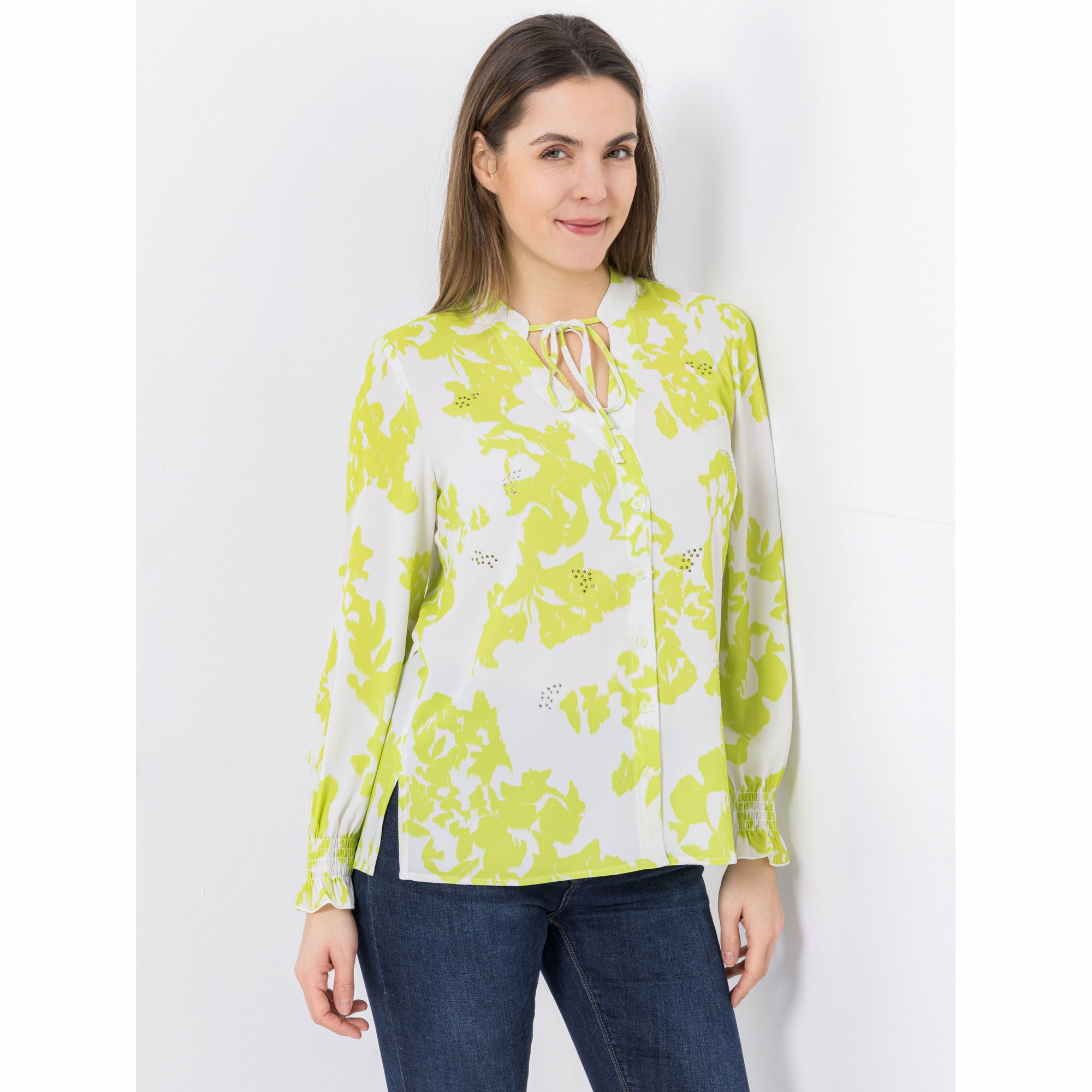 DAWID by Dawid Tomaszewski Bluse, Knopfleiste Strassdetails leger weit