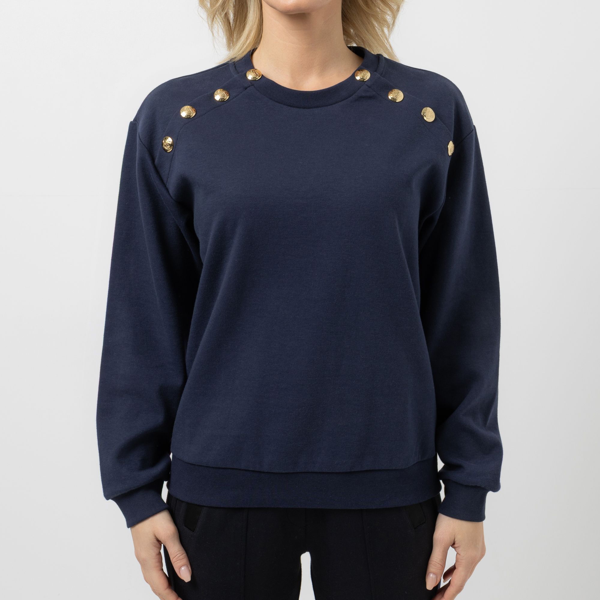 STEFFEN SCHRAUT Sweatshirt, langarm Rundhalsausschnitt Ziernieten leger weit