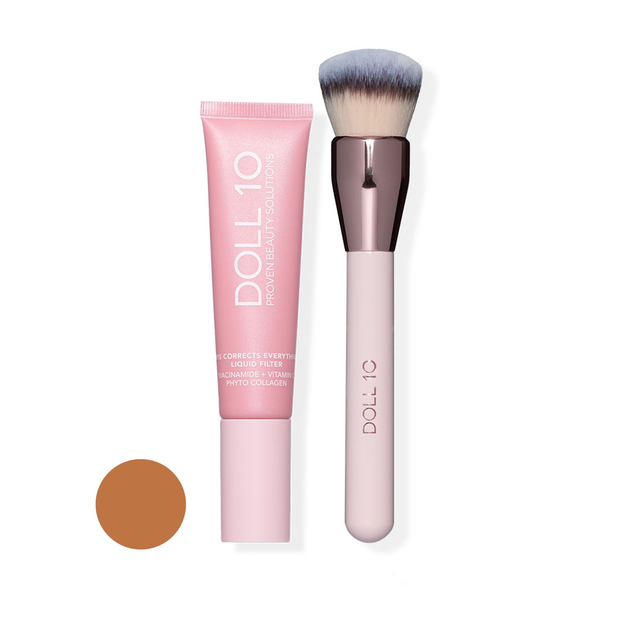 DOLL 10 BEAUTY T.C.E.Liquid Filter Foundation mit Niacinamid 30ml & Pinsel