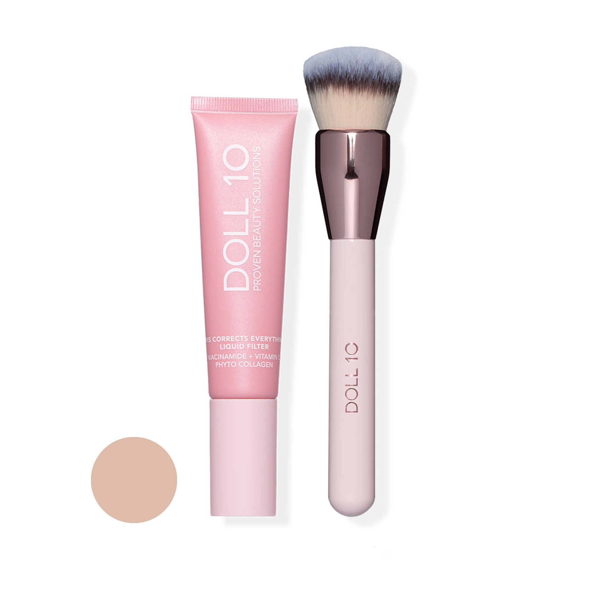 DOLL 10 BEAUTY T.C.E.Liquid Filter Foundation mit Niacinamid 30ml & Pinsel