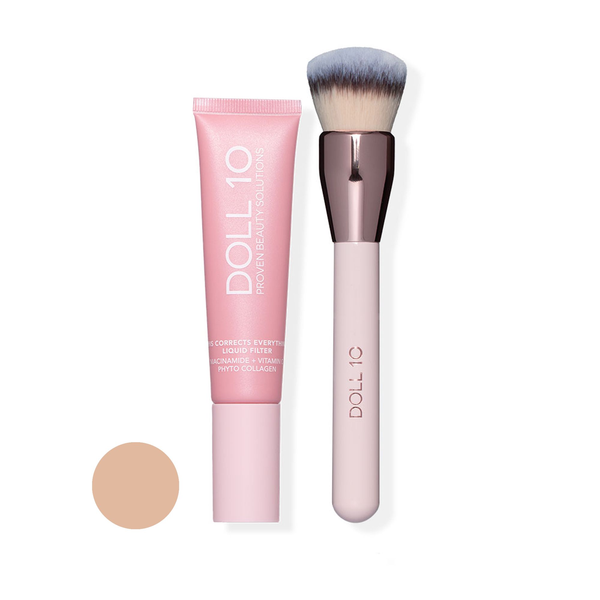 DOLL 10 BEAUTY T.C.E.Liquid Filter Foundation mit Niacinamid 30ml & Pinsel