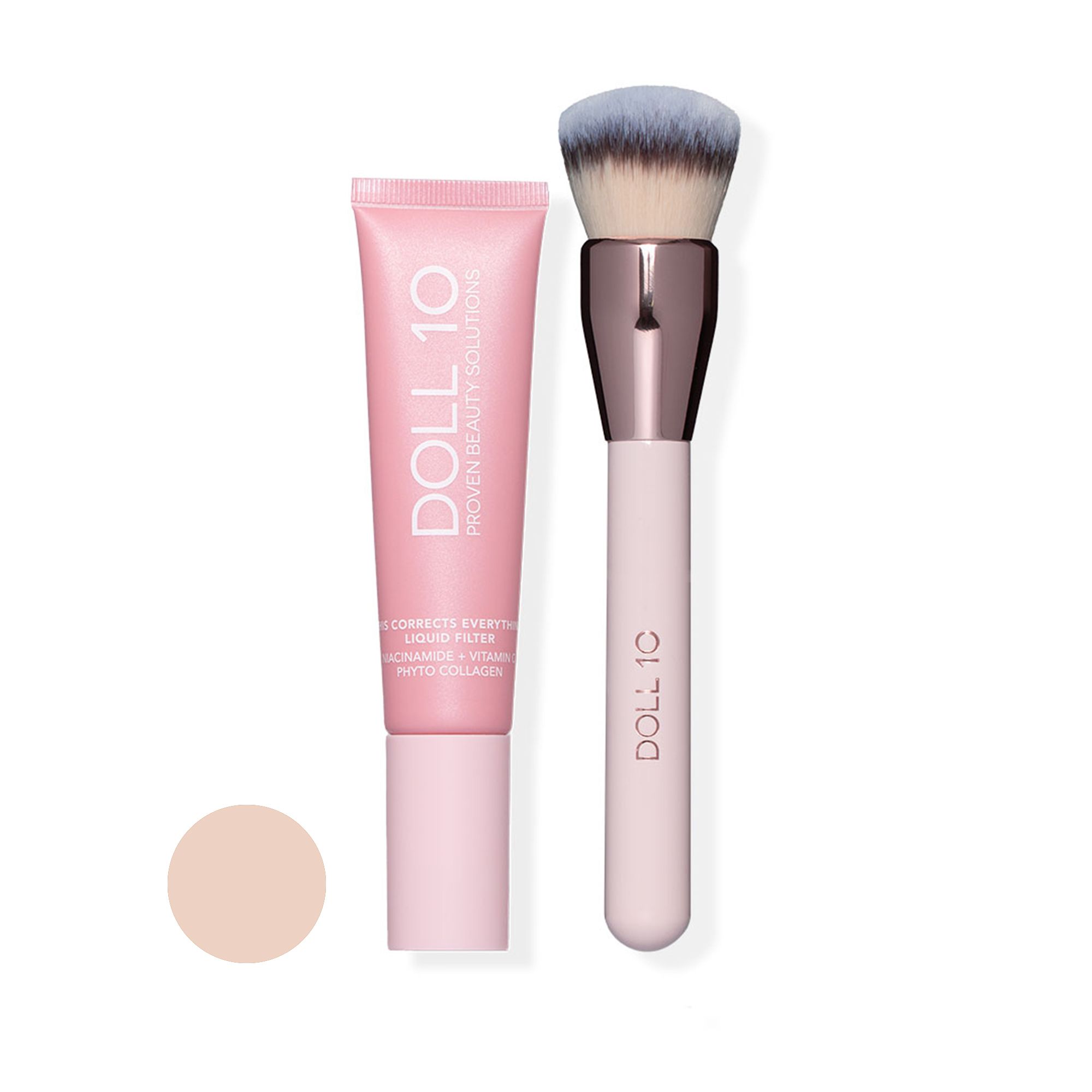 DOLL 10 BEAUTY T.C.E.Liquid Filter Foundation mit Niacinamid 30ml & Pinsel