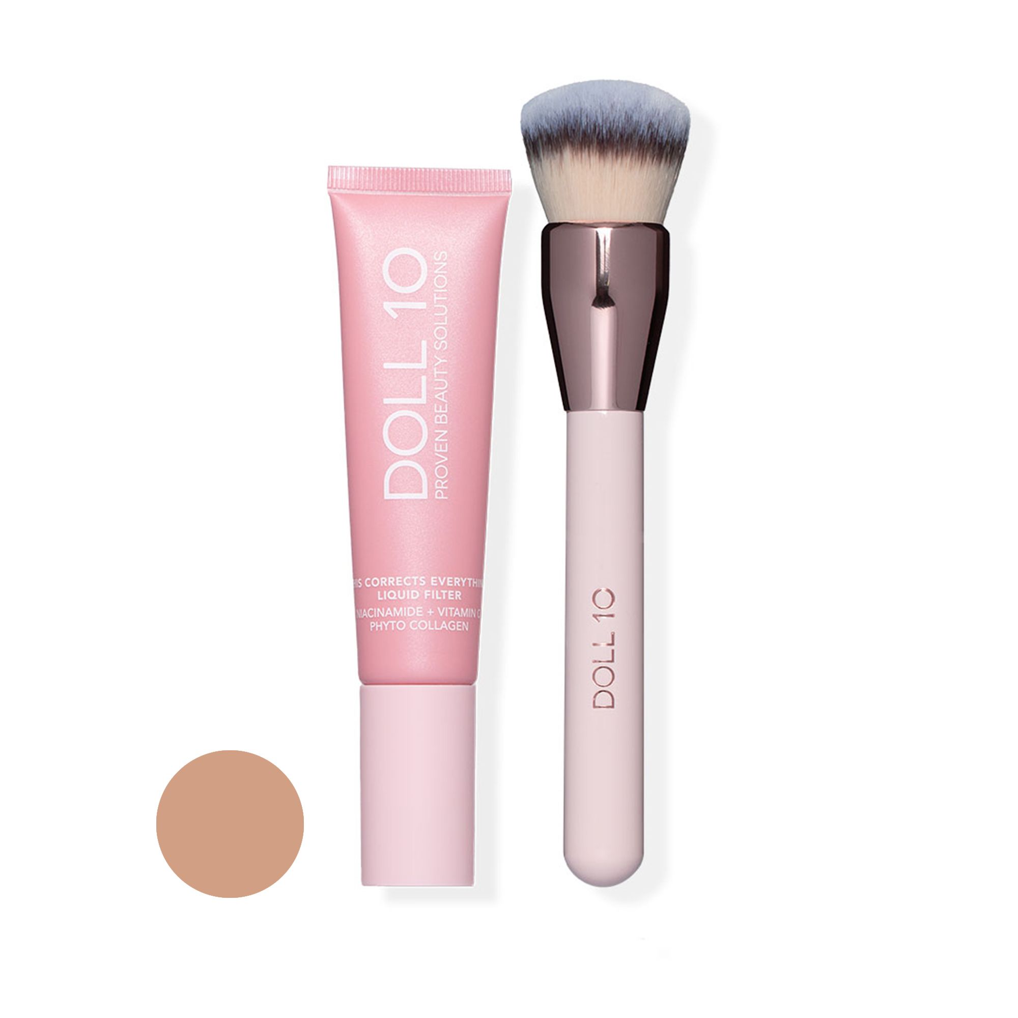 DOLL 10 BEAUTY T.C.E.Liquid Filter Foundation mit Niacinamid 30ml & Pinsel